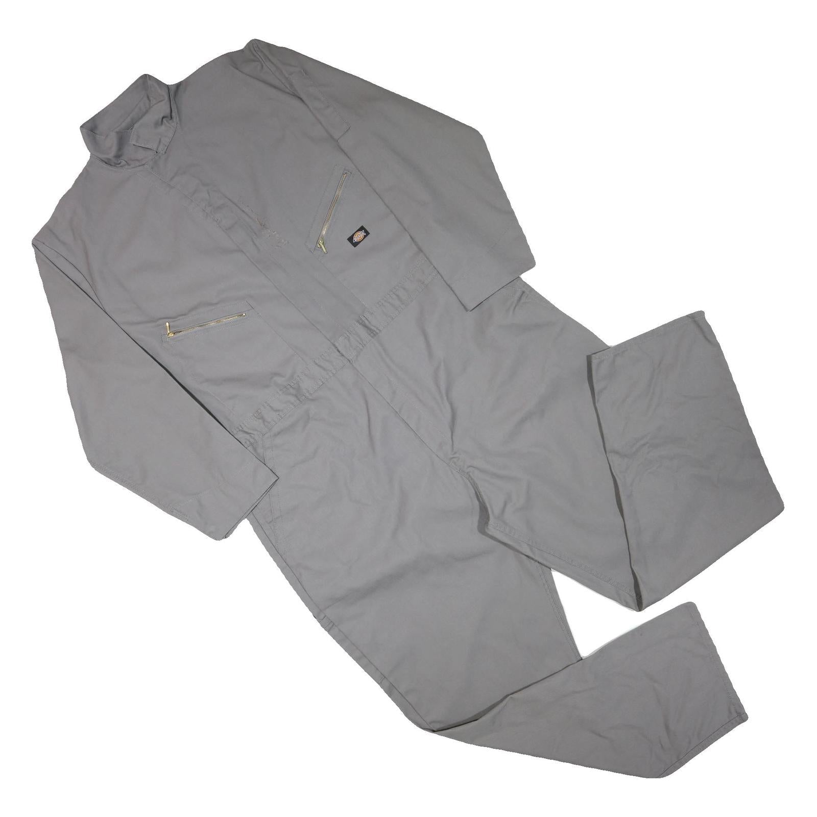 DICKIES Mens Grey Straight Fit Dungarees Relaxed Cotton Blend Workwear 2XL W48 Refurbished - N/A refurbished available on Cerqular