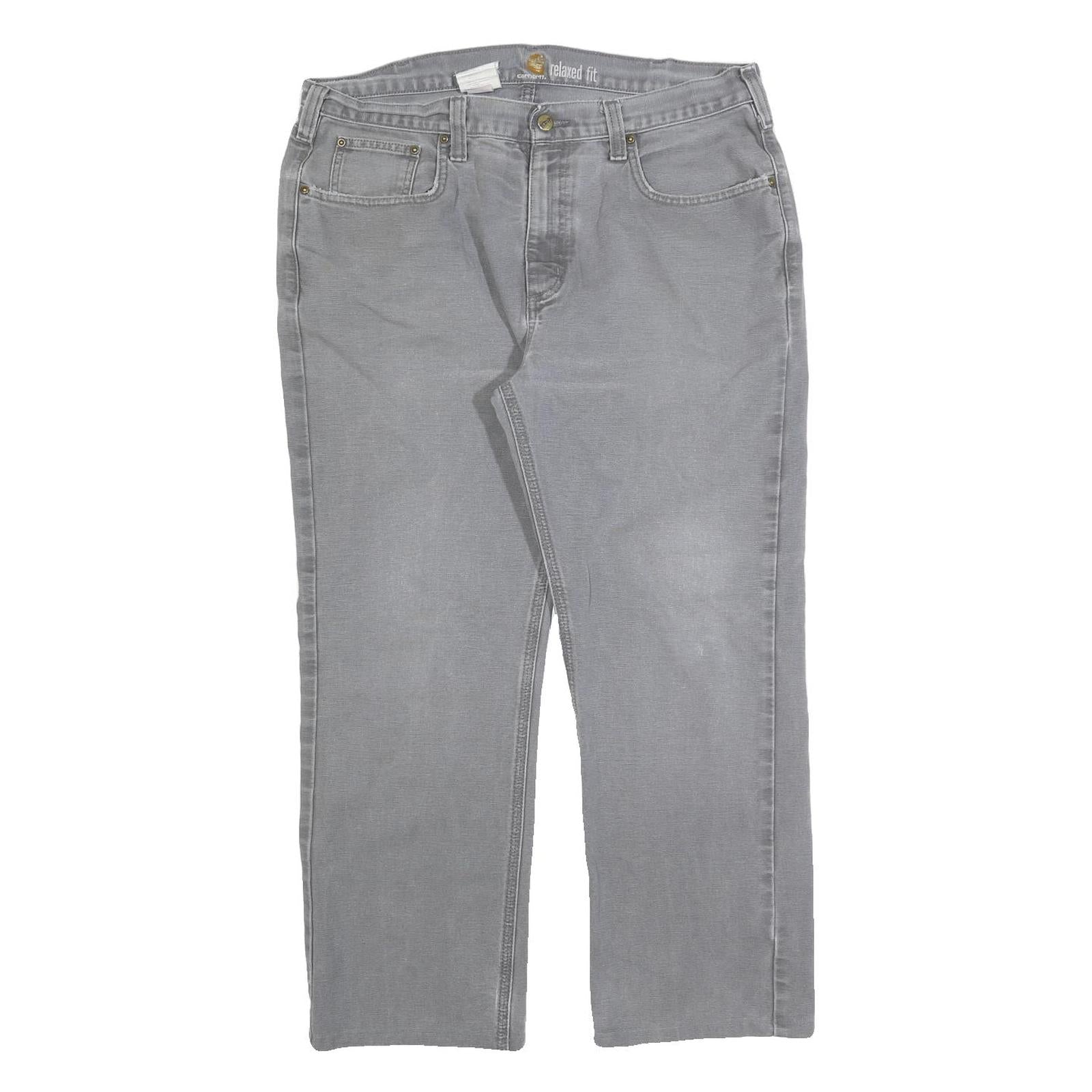 CARHARTT Mens Jeans Grey Relaxed Straight Denim Medium W36 L27 Workwear Zip Refurbished - N/A refurbished available on Cerqular
