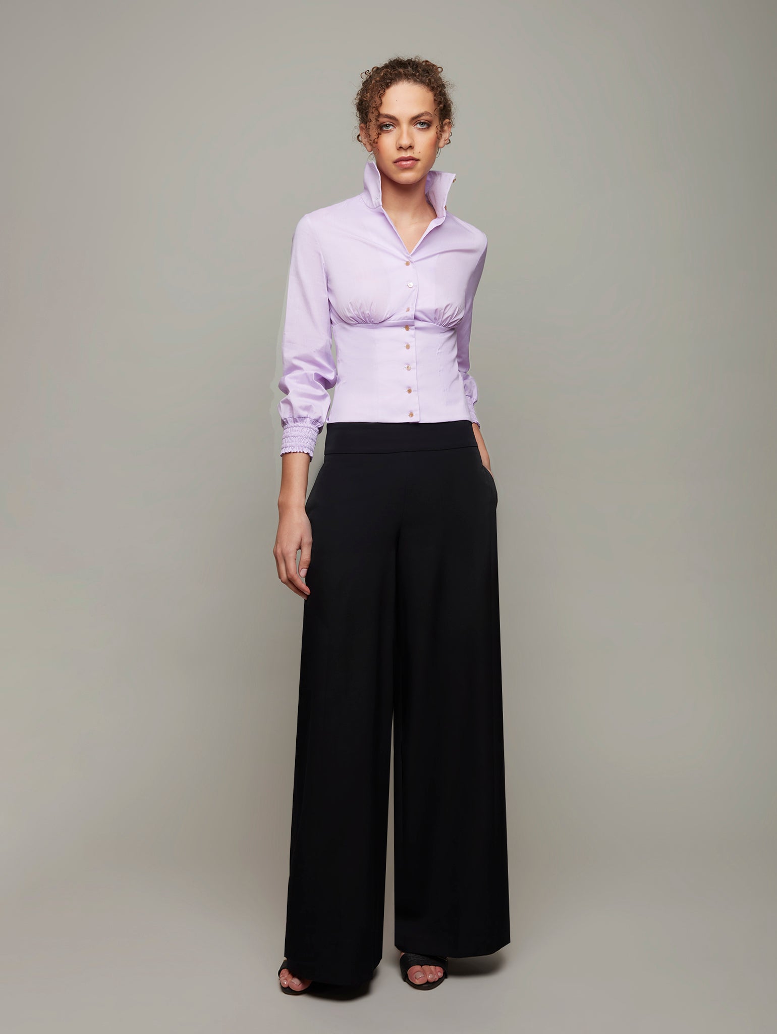 ROOT | Ruched Fitted Shirt | Colour: LAVENDER | Size: XXS Refurbished - N/A refurbished available on Cerqular