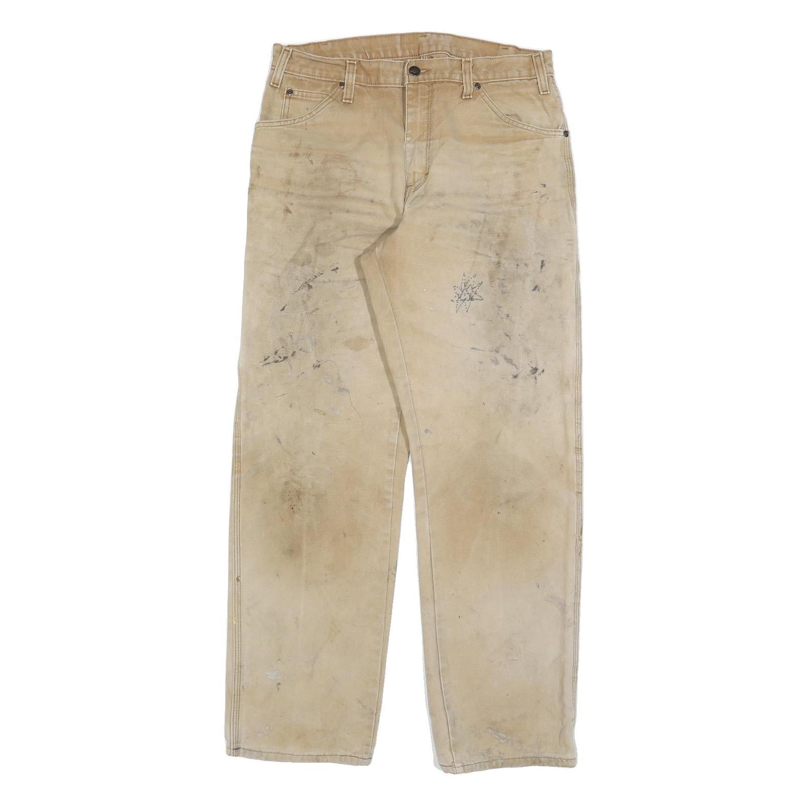DICKIES Mens Jeans Beige Relaxed Straight Denim Fair W33 L32 Workwear Durable Refurbished - N/A refurbished available on Cerqular