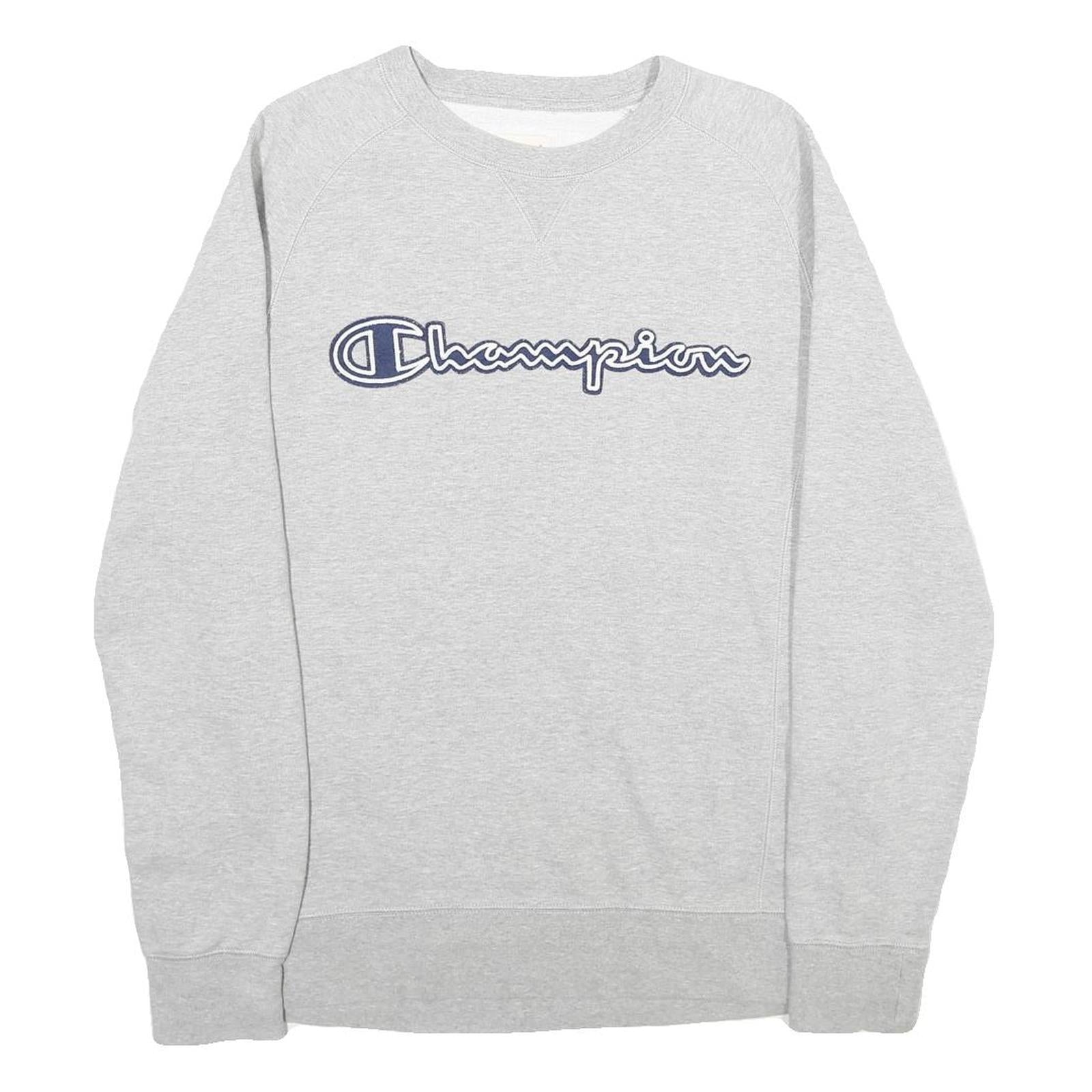 CHAMPION Mens Grey Pullover Crew Neck Sweatshirt M Cotton Blend Classic Refurbished - N/A refurbished available on Cerqular