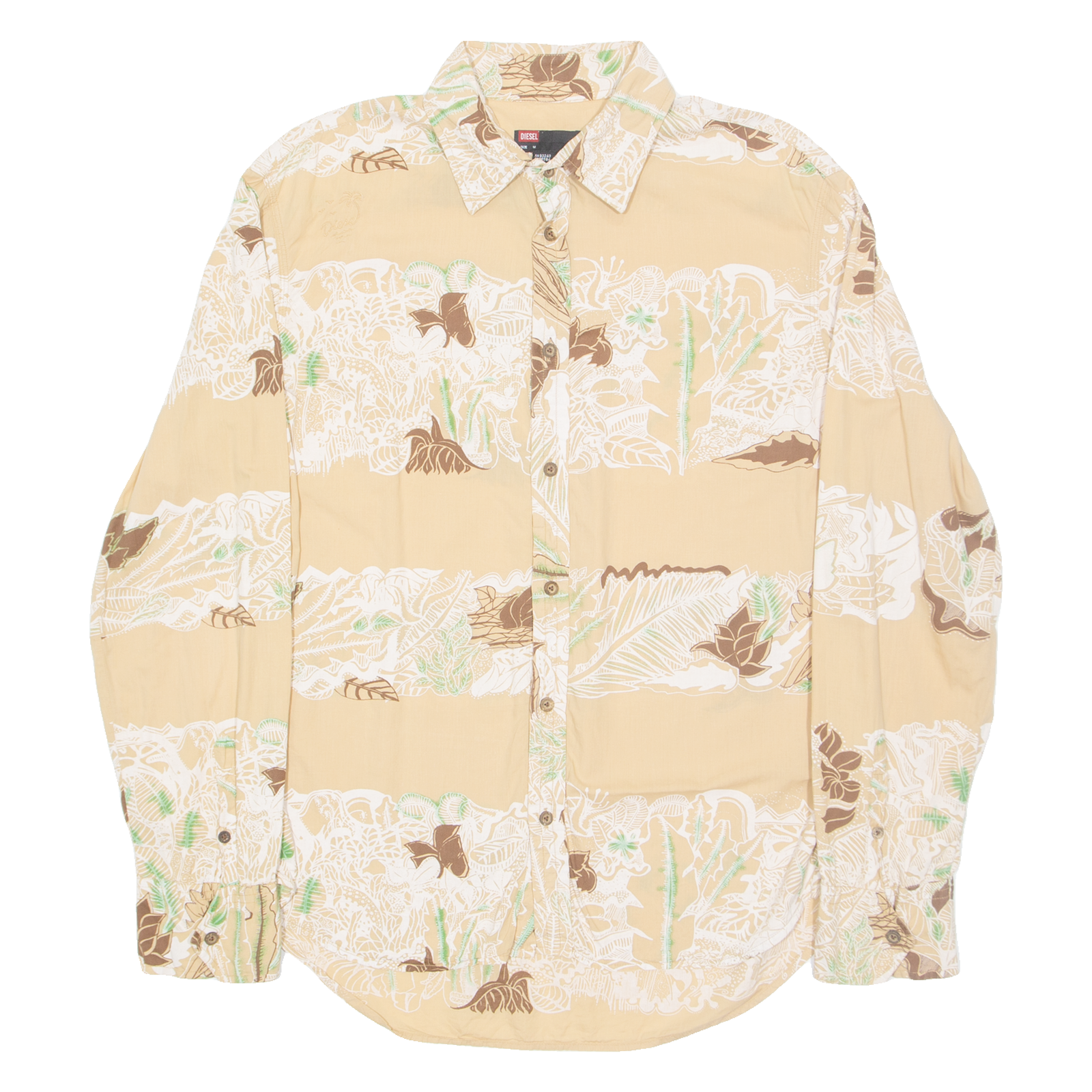 DIESEL Mens Shirt Brown Floral Long Sleeve M Refurbished - N/A refurbished available on Cerqular