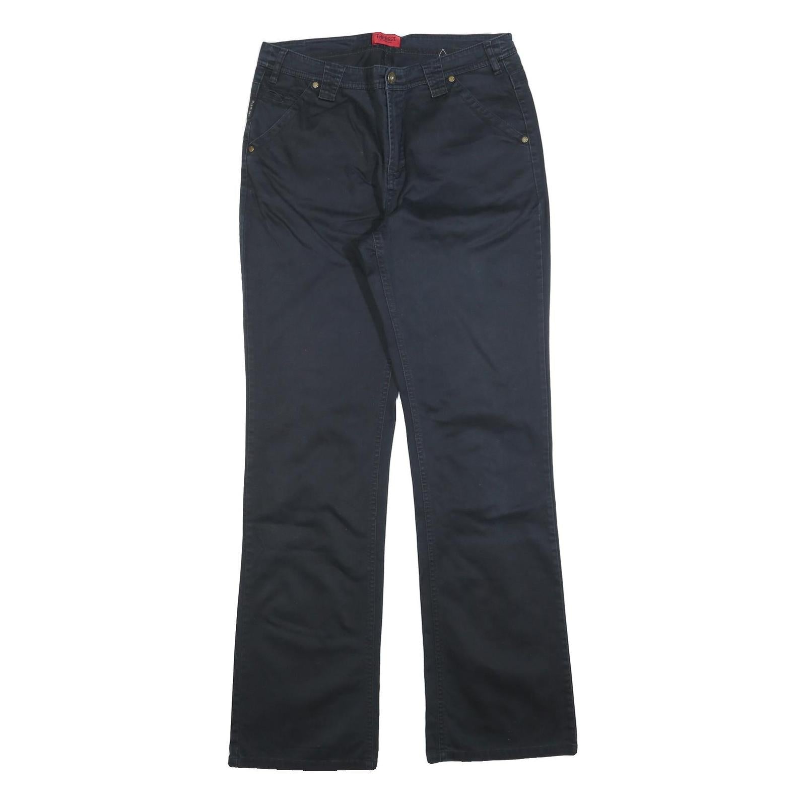 THE BEST Womens Regular Navy Blue Cotton Blend Trousers W30 L34 Zip Closure Refurbished - N/A refurbished available on Cerqular
