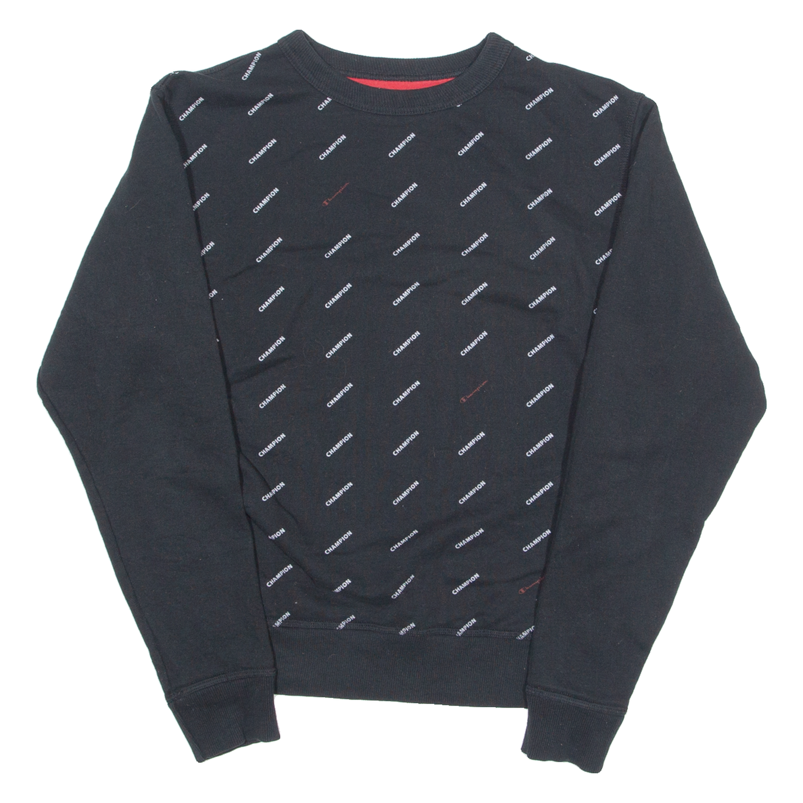 CHAMPION All Over Print Mens Sweatshirt Black S Refurbished - N/A refurbished available on Cerqular