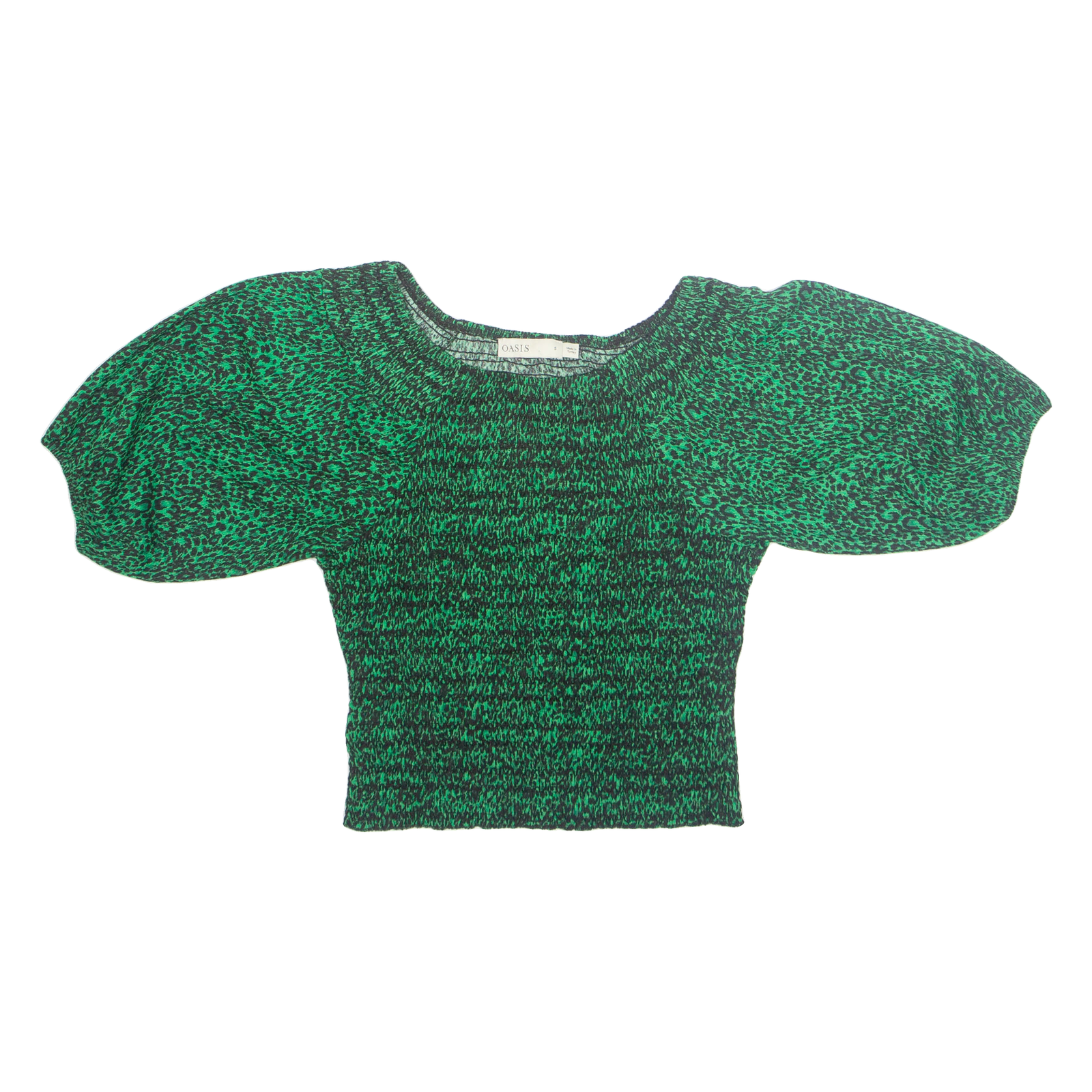 OASIS Womens Printed Top Green Animal Print S Refurbished - N/A refurbished available on Cerqular