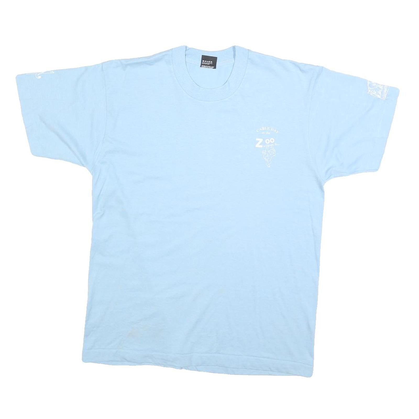 SCREEN STARS BEST Mens Blue Crew Neck Short Sleeve Graphic T-Shirt L Casual Refurbished - N/A refurbished available on Cerqular