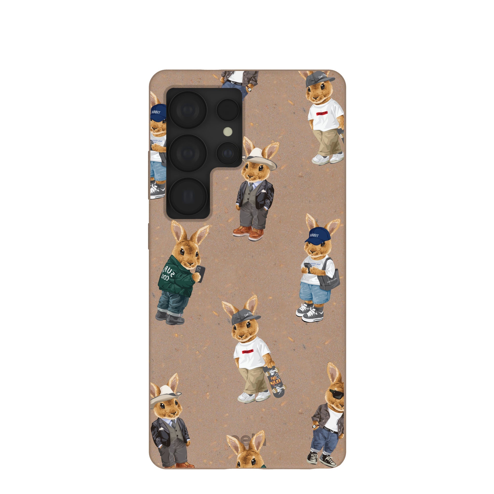 Chocolate Brown Rabbit Friends Samsung Galaxy S25 Ultra Case Refurbished - Pela Case refurbished available on Cerqular