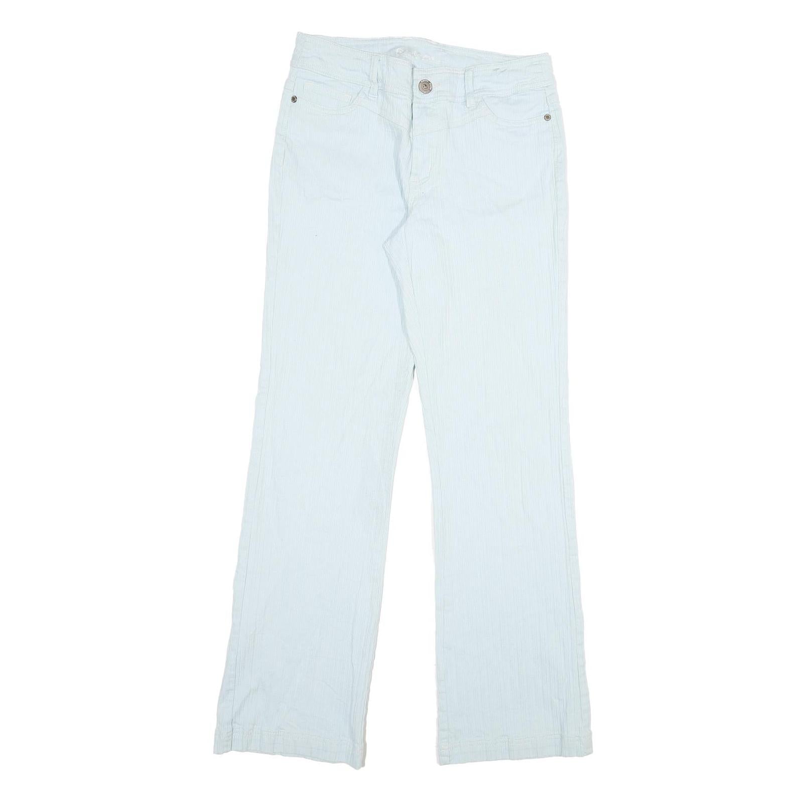 Womens Cotton White Regular Fit Straight Leg Trousers W30 L31 Casual Zip Refurbished - N/A refurbished available on Cerqular