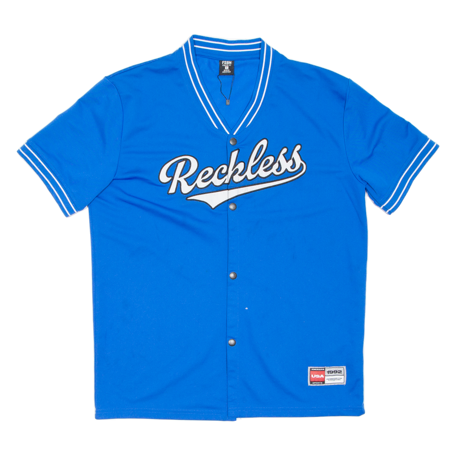 FSBN Reckless Mens T-Shirt Blue USA V-Neck S Refurbished - N/A refurbished available on Cerqular