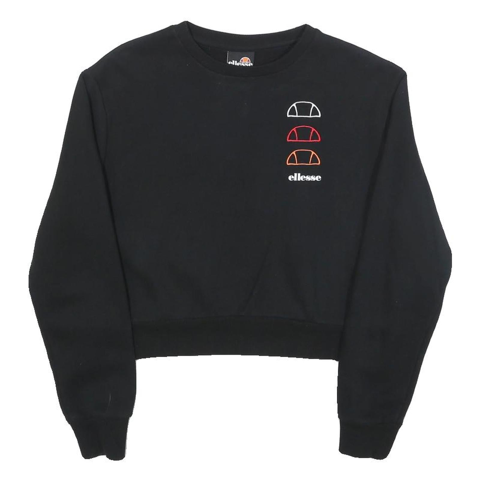 Buy ELLESSE Womens Black Cotton Blend Crew Neck UK 12 Sweatshirt Logo Print Refurbished - $33.79 ELLESSE Womens Black Cotton Blend Crew Neck UK 12 Sweatshirt Logo Print Refurbished - N/A refurbished available on Cerqular