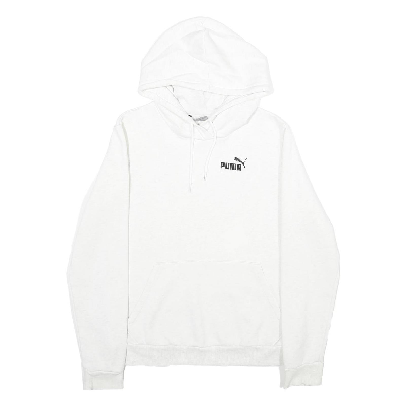 PUMA Mens White Hoodie M Cotton Blend Pullover Hooded Top Casual Sportswear Refurbished - N/A refurbished available on Cerqular