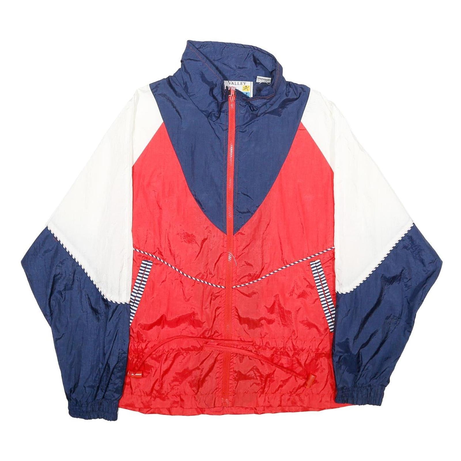 MISTY VALLEY SPORT Womens Navy & Red & White Colourblock Zip Nylon Jacket S Refurbished - N/A refurbished available on Cerqular
