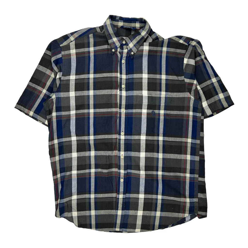 Nautica Checked Short Sleeve Shirt - Large Red Cotton Refurbished - Thrifted (note: this is a term often used to describe second- refurbished available on Cerqular