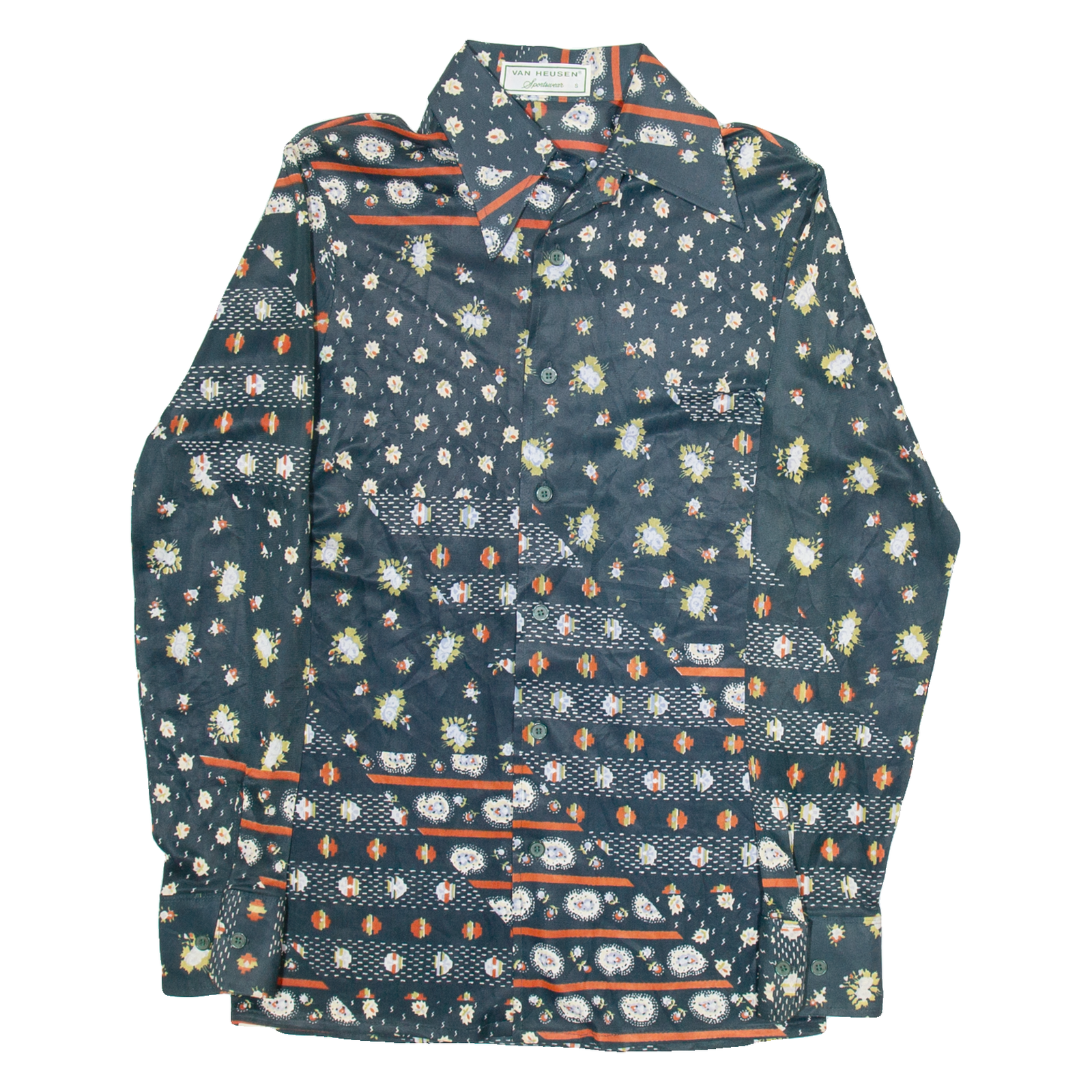VAN HEUSEN Womens Shirt Black Floral Long Sleeve UK 8 Refurbished - N/A refurbished available on Cerqular