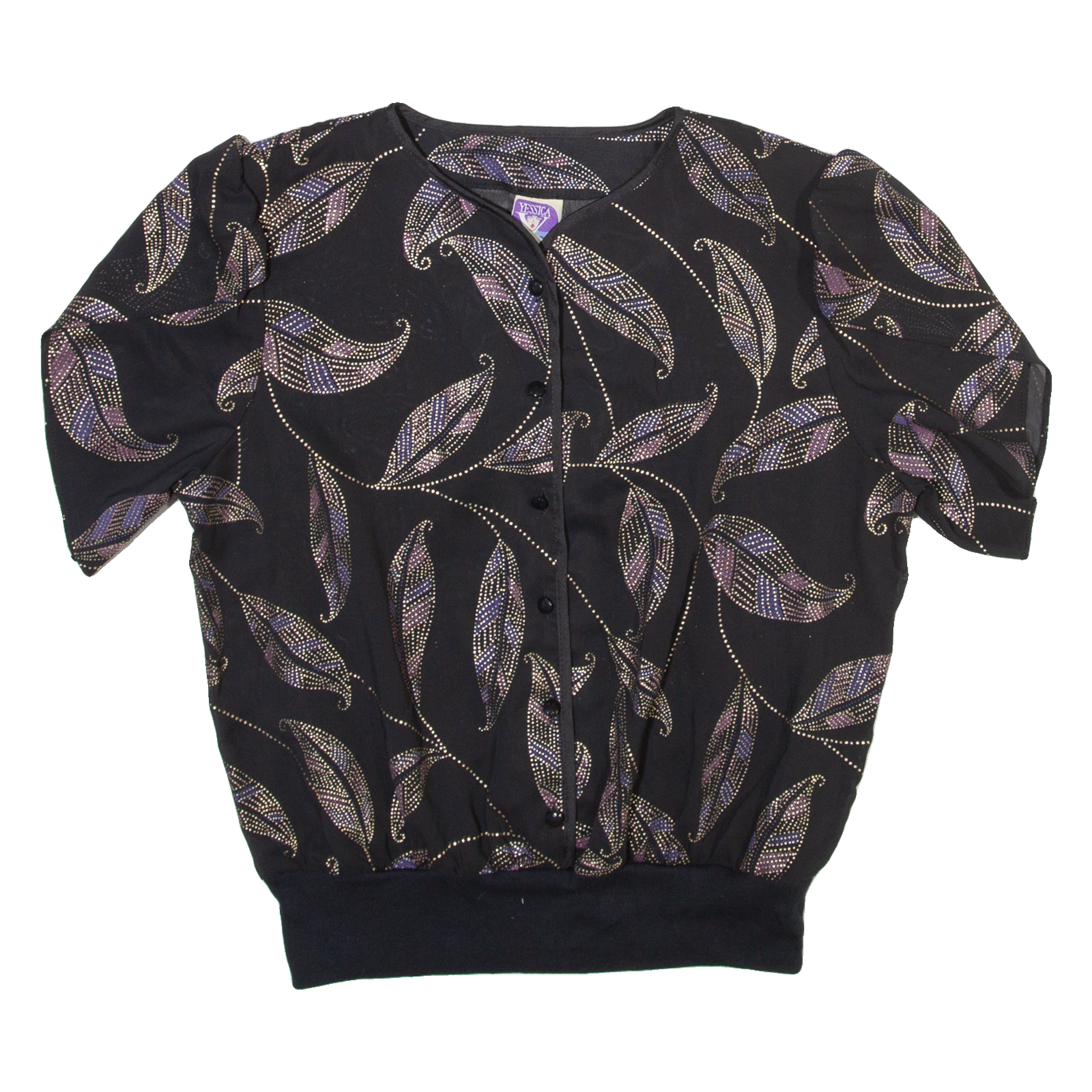 YESSICA Womens Shirt Black Floral S Refurbished - N/A refurbished available on Cerqular