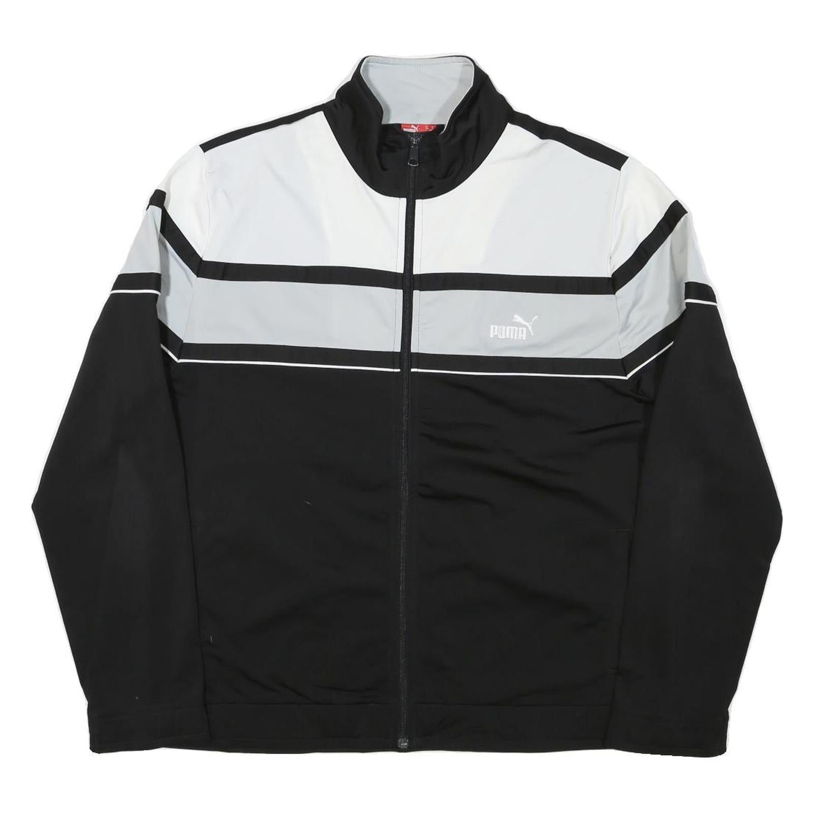PUMA Mens Black & White Sports Zip Jacket M Polyester Blend Colourblock Refurbished - N/A refurbished available on Cerqular