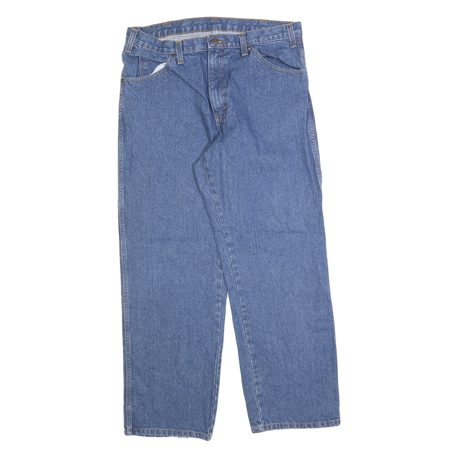DICKIES Mens Regular Fit Straight Leg Denim Medium Blue W34 L30 Zip Cotton Jeans Refurbished - N/A refurbished available on Cerqular