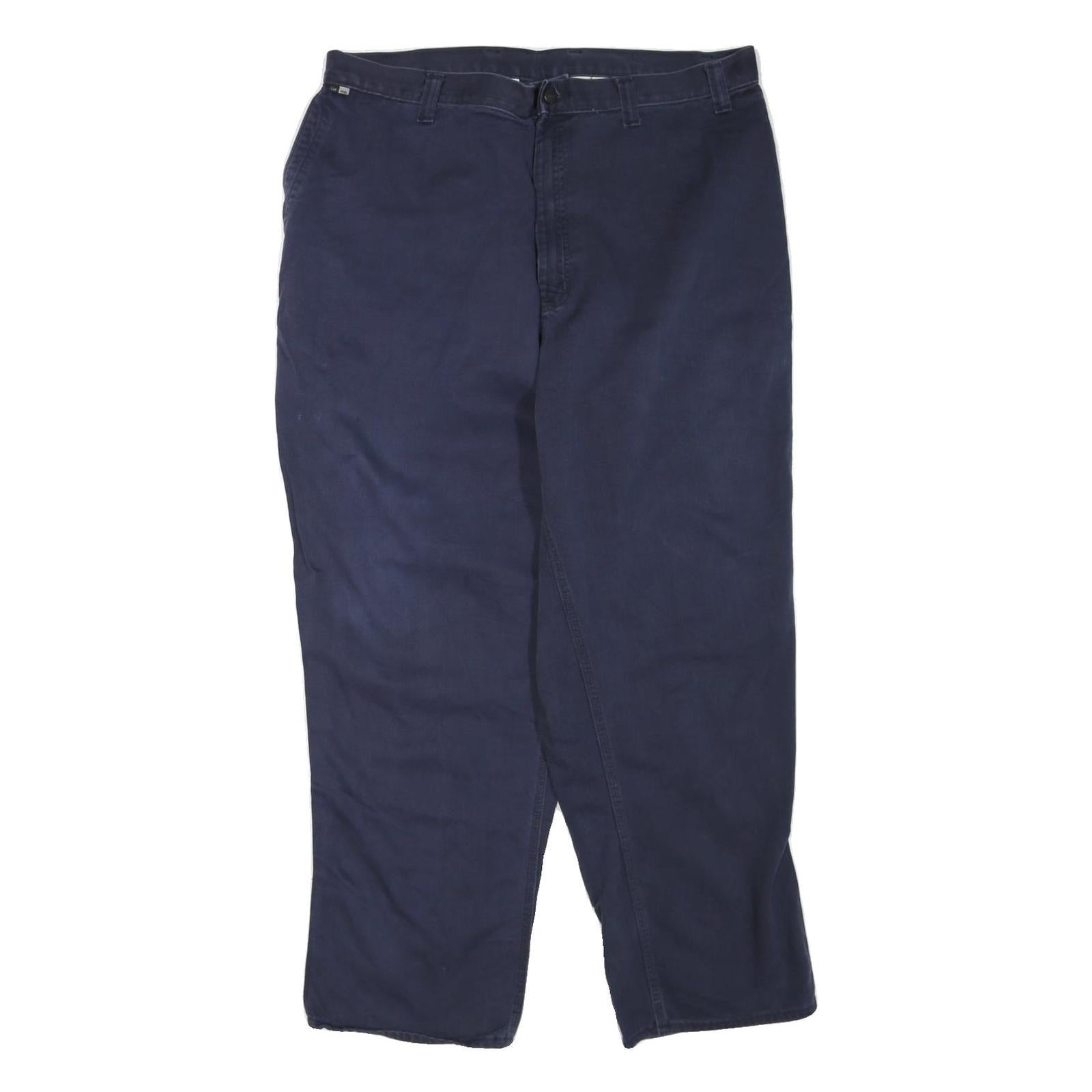 CARHARTT Mens Cotton Blend Navy Regular Fit Trouser W40 L32 Workwear Durable Refurbished - N/A refurbished available on Cerqular