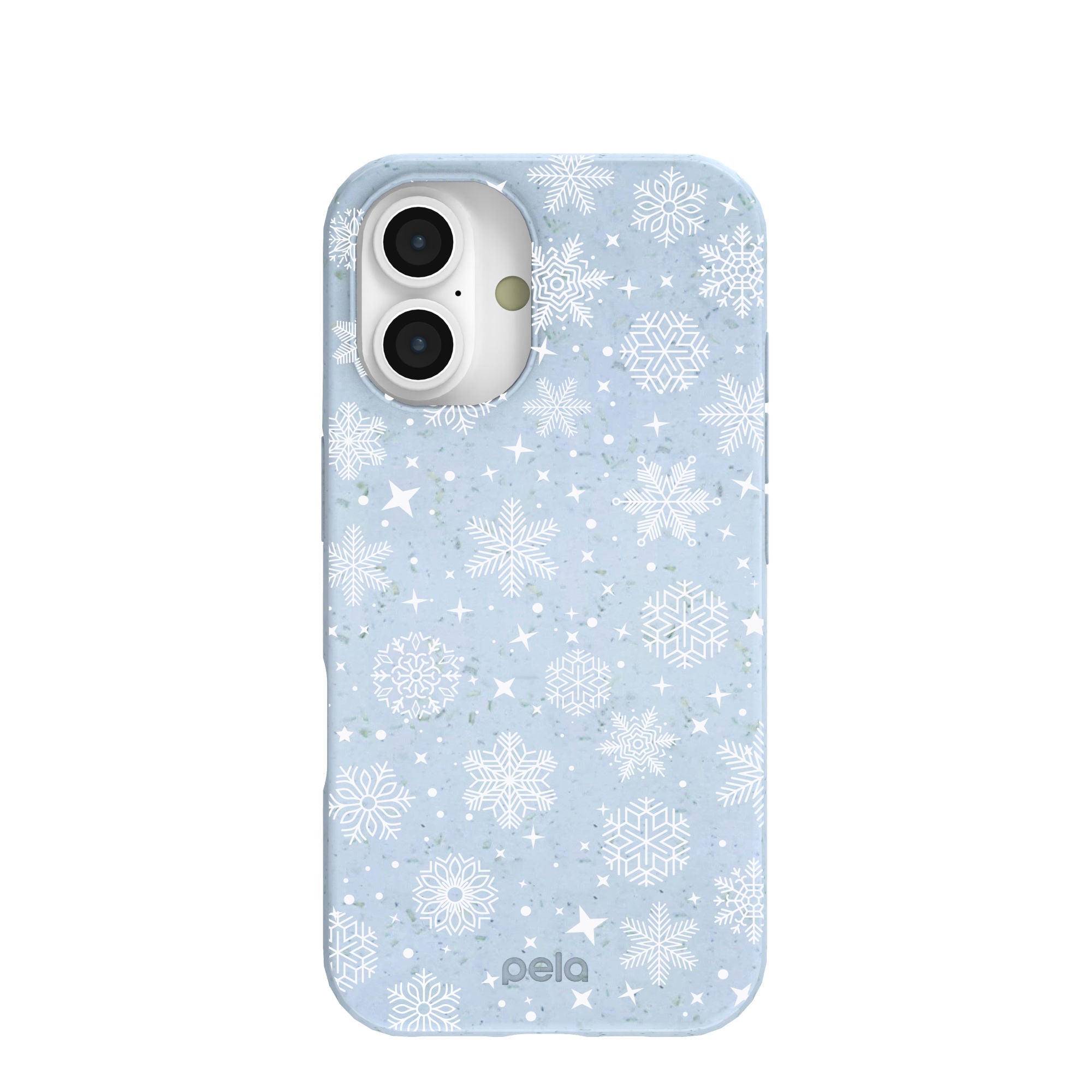 Powder Blue Let it Snow iPhone 16 Case Refurbished - Pela Case refurbished available on Cerqular