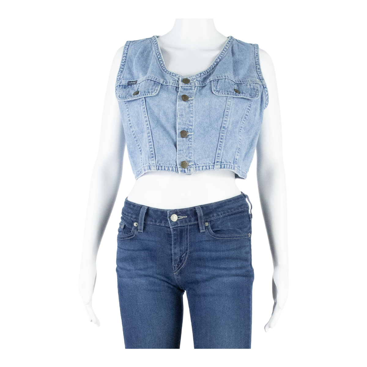 SOLONG Womens Cropped Waistcoat Blue S Refurbished - N/A refurbished available on Cerqular