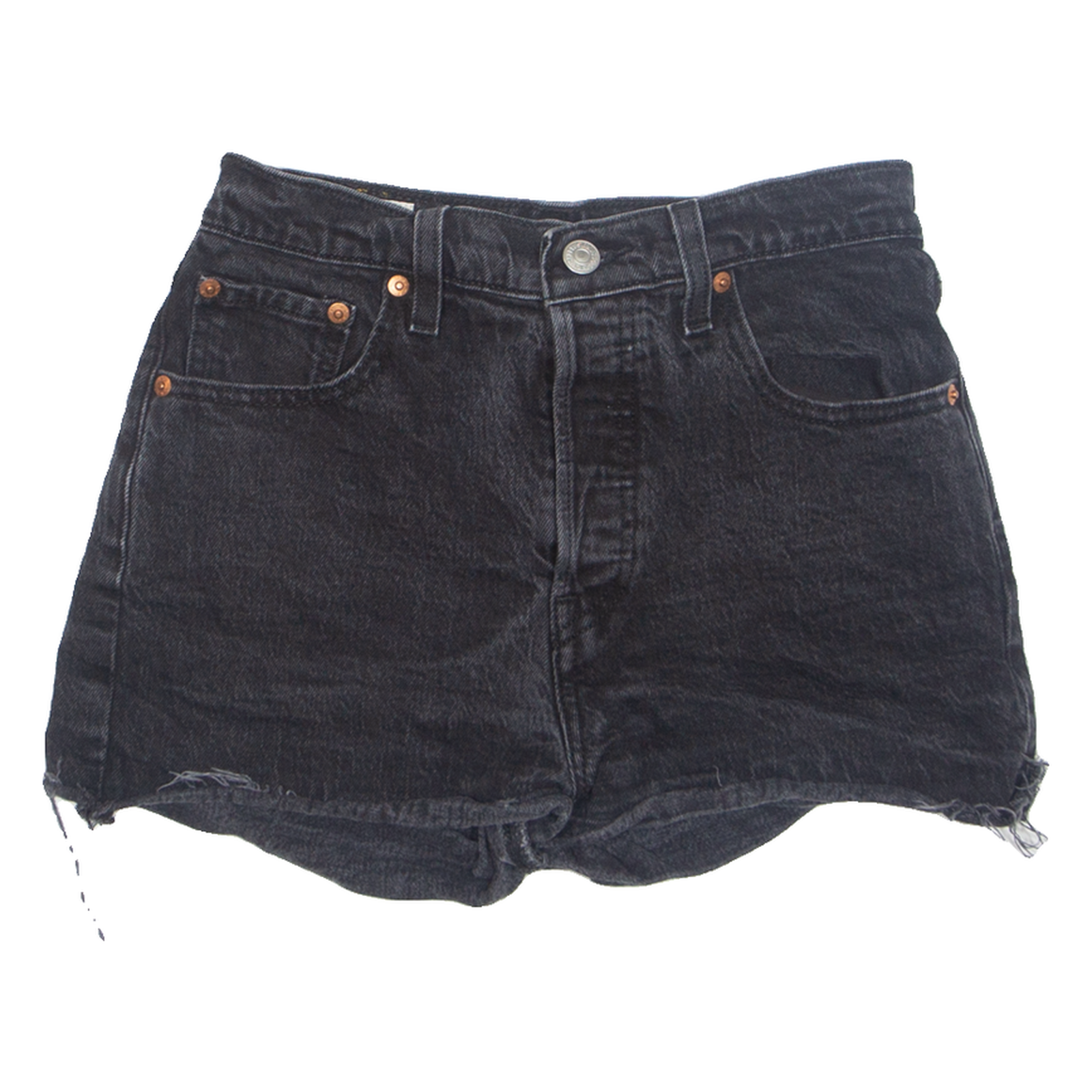 LEVI'S Cut Off Premium E High Waist Womens Denim Shorts Black S W26 Refurbished - N/A refurbished available on Cerqular