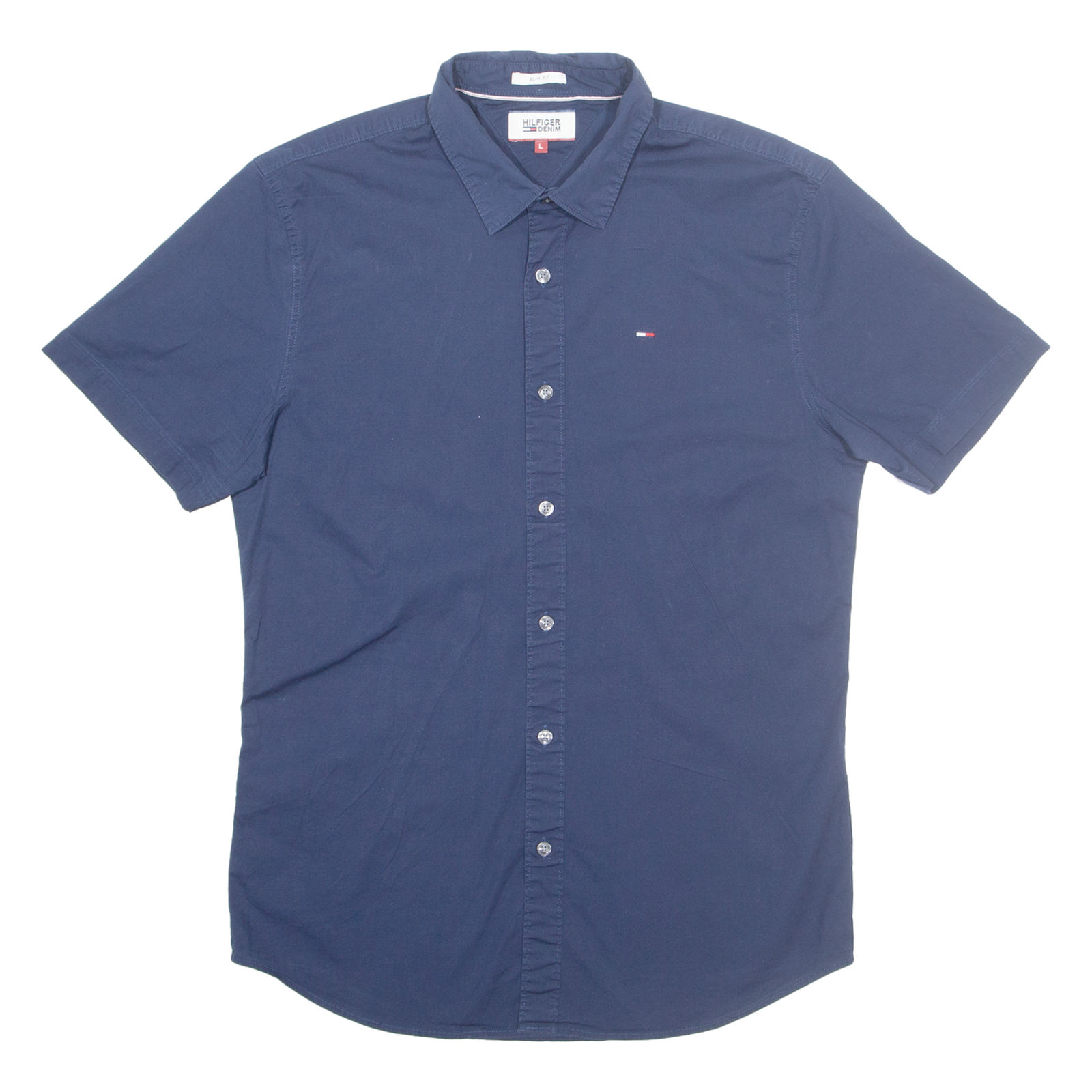 TOMMY HILFIGER Slim Fit Womens Plain Shirt Blue L Refurbished - N/A refurbished available on Cerqular
