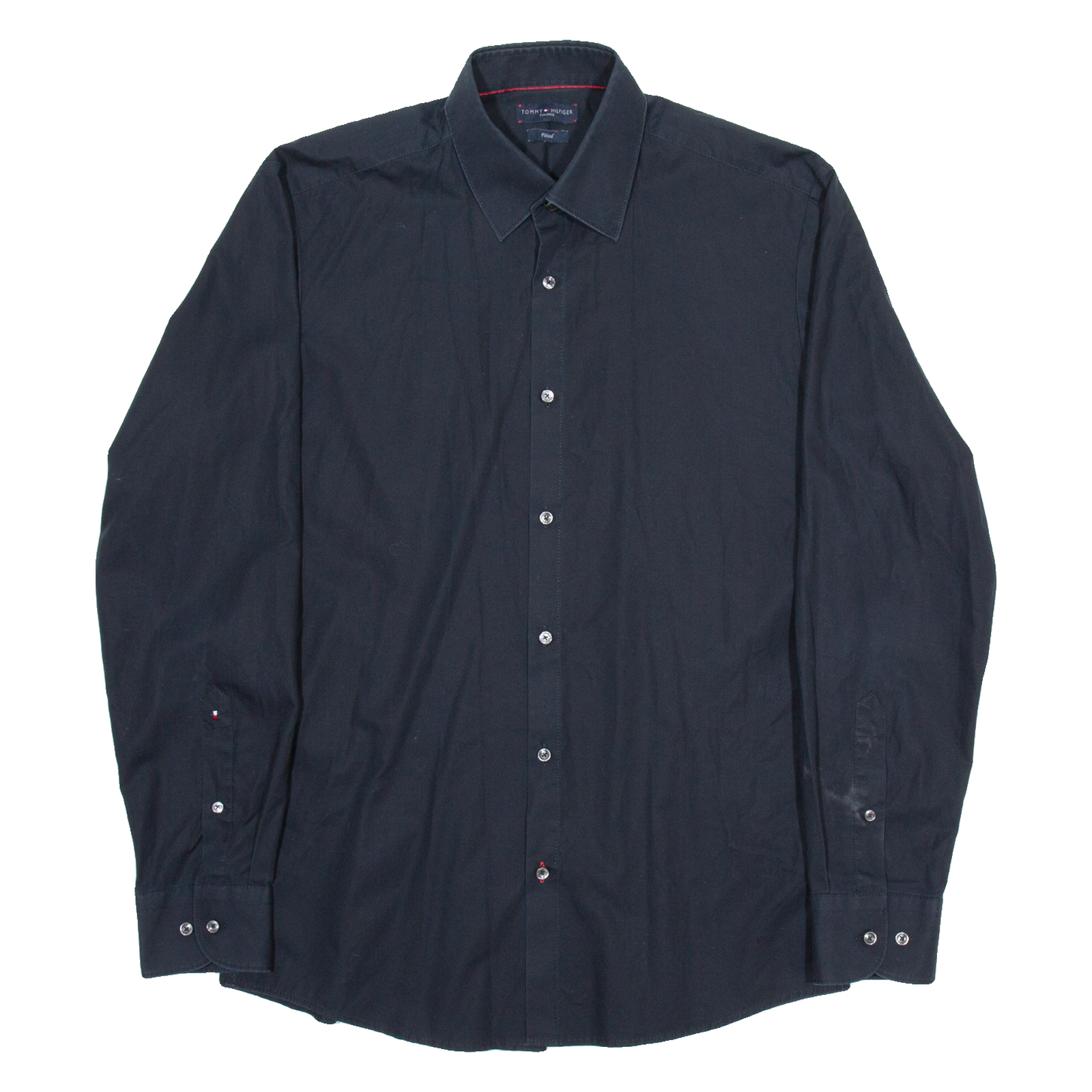 TOMMY HILFIGER Fitted Mens Plain Shirt Black Long Sleeve M Refurbished - N/A refurbished available on Cerqular