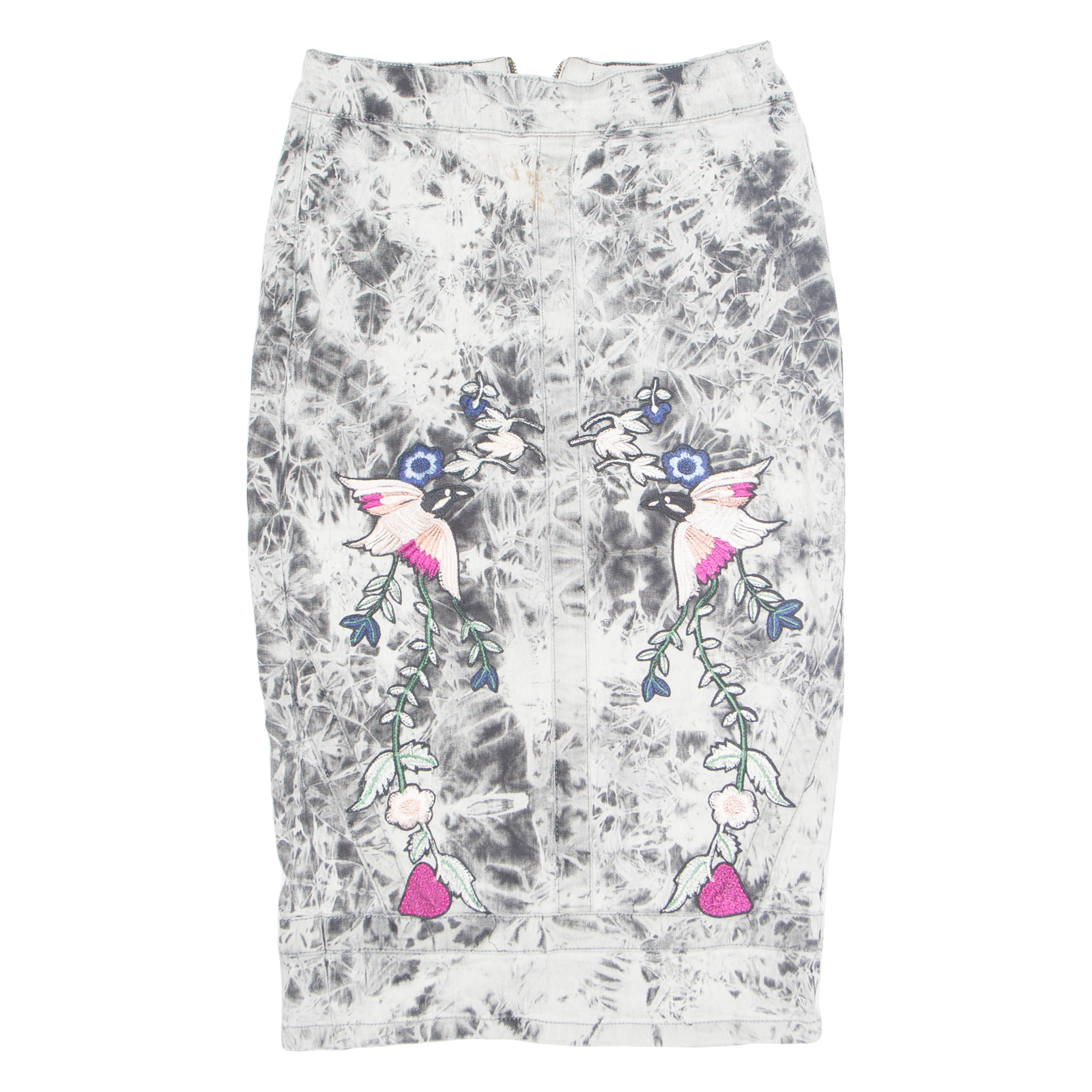IORANE Womens Pencil Skirt Black Knee Length Denim Crazy Pattern M Refurbished - N/A refurbished available on Cerqular