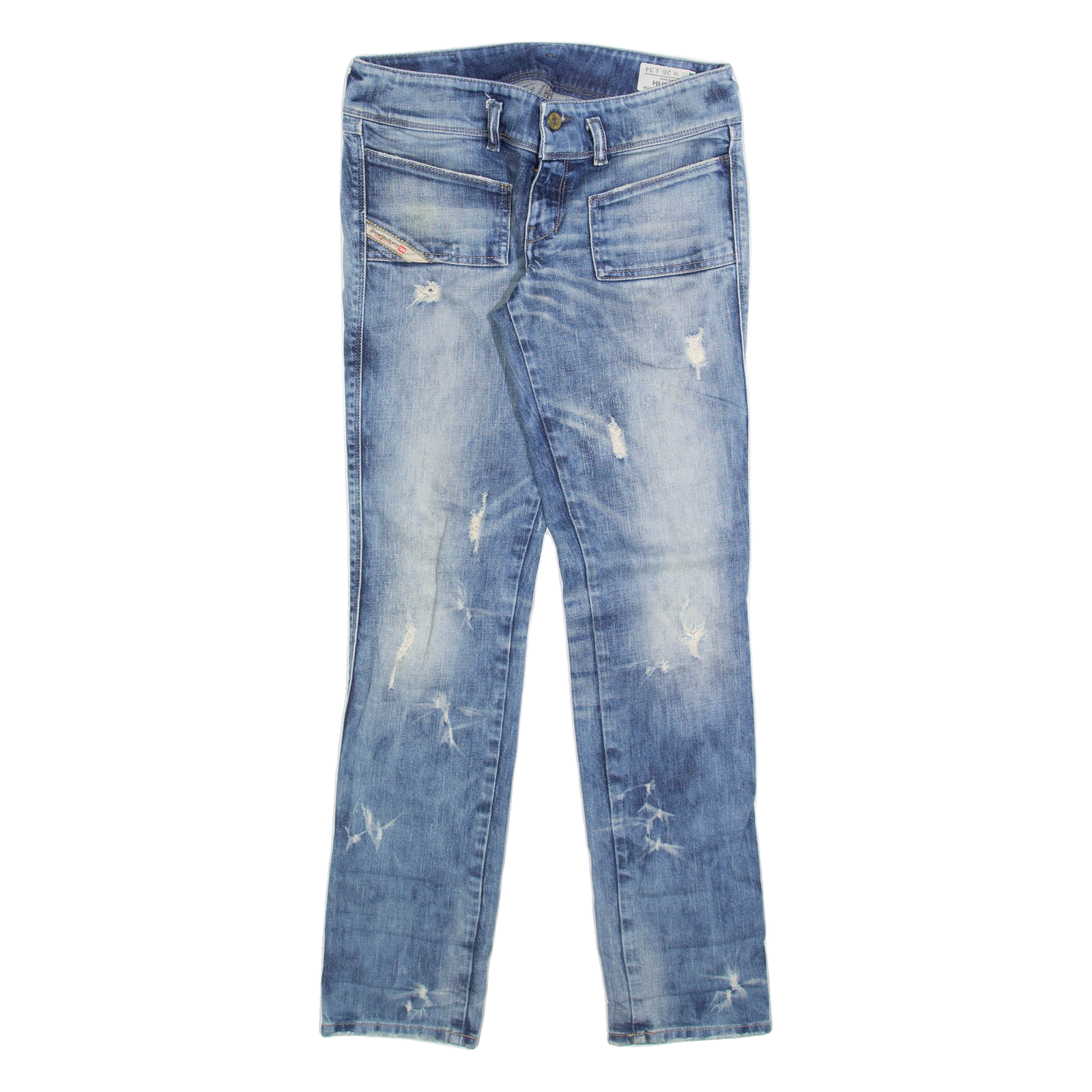 DIESEL Distressed Womens Jeans Blue Slim Straight Stone Wash W26 L31 Refurbished - N/A refurbished available on Cerqular