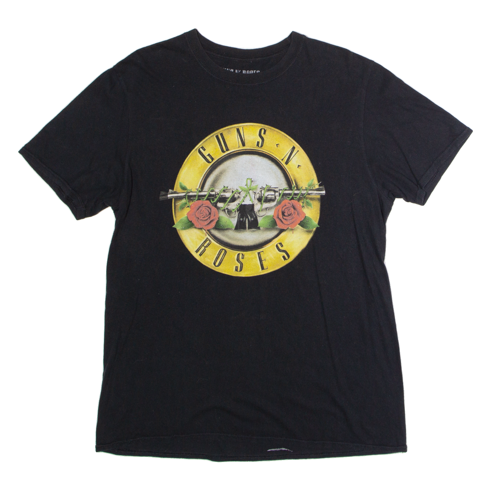 GUNS N ROSES Mens Band T-Shirt Black Crew Neck L Refurbished - N/A refurbished available on Cerqular
