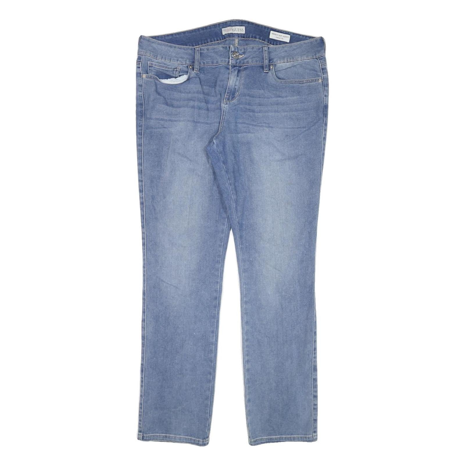 GUESS Womens Jeans Blue Slim Straight Denim Light W38 L31 Stylish Comfort Refurbished - N/A refurbished available on Cerqular