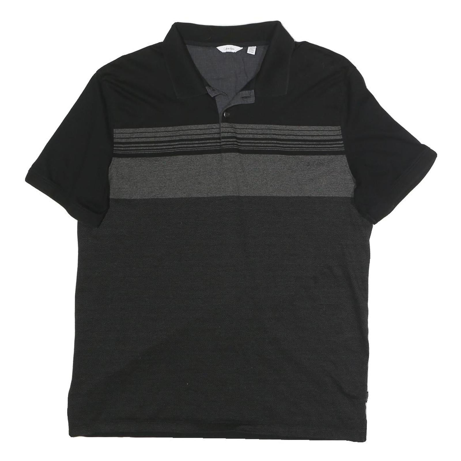 Buy CALVIN KLEIN Mens Black & Grey Striped Short Sleeve Polo Shirt L Cotton Casual Refurbished - $32.49 CALVIN KLEIN Mens Black & Grey Striped Short Sleeve Polo Shirt L Cotton Casual Refurbished - N/A refurbished available on Cerqular