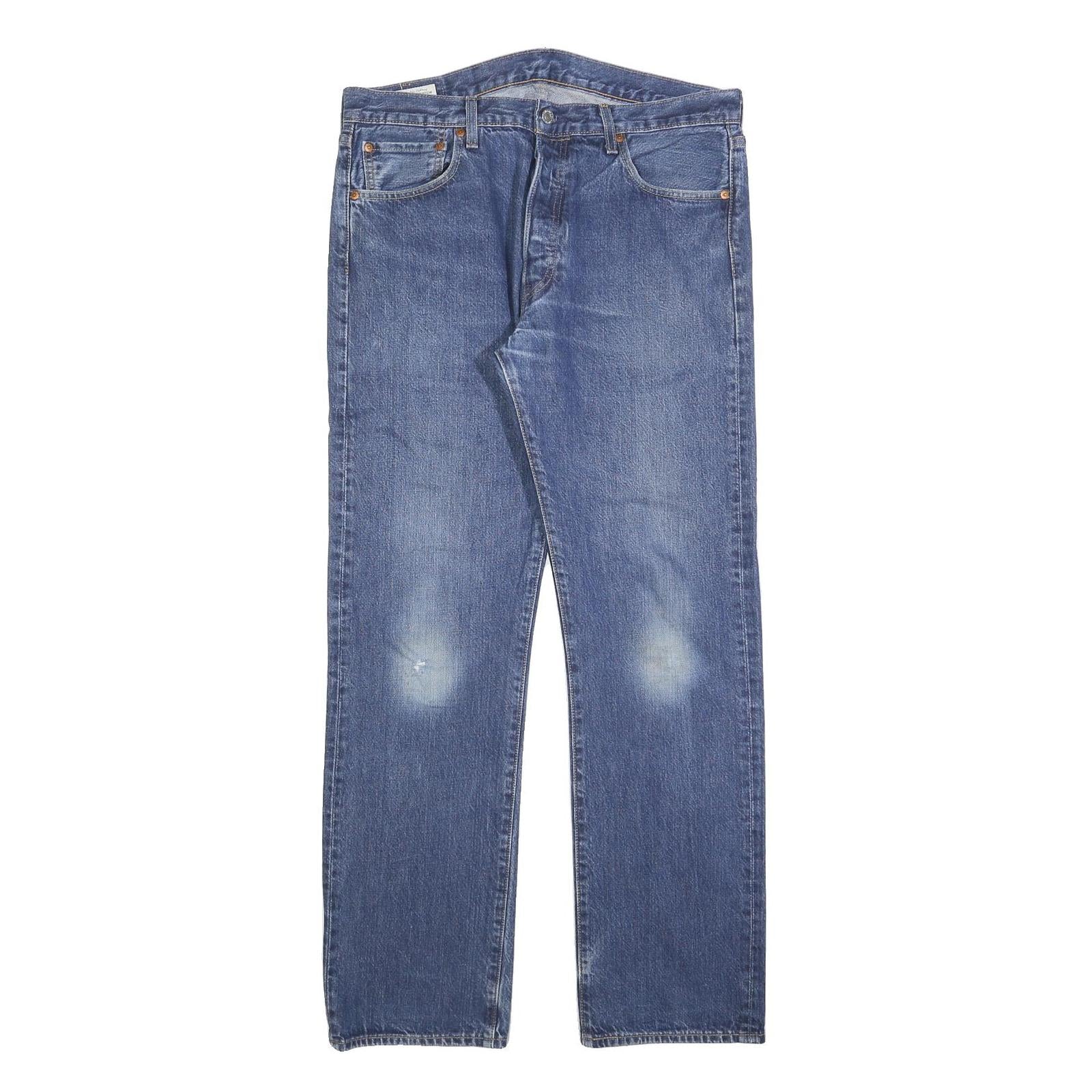 LEVI'S 501 BIG E Mens Jeans Blue Regular Straight Denim Light W34 L32 Button Refurbished - N/A refurbished available on Cerqular