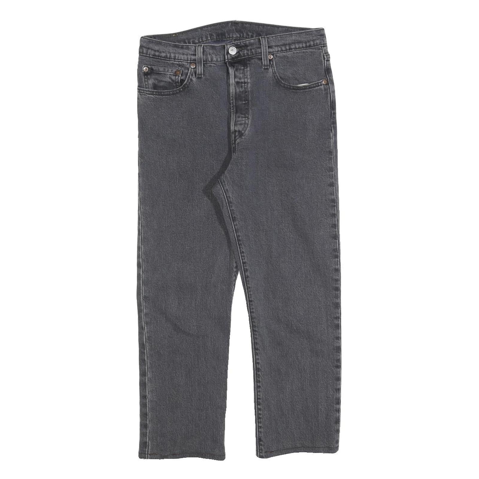 LEVI'S 501 Womens Jeans Black Regular Straight Denim Dark W29 L23 Classic Button Refurbished - N/A refurbished available on Cerqular