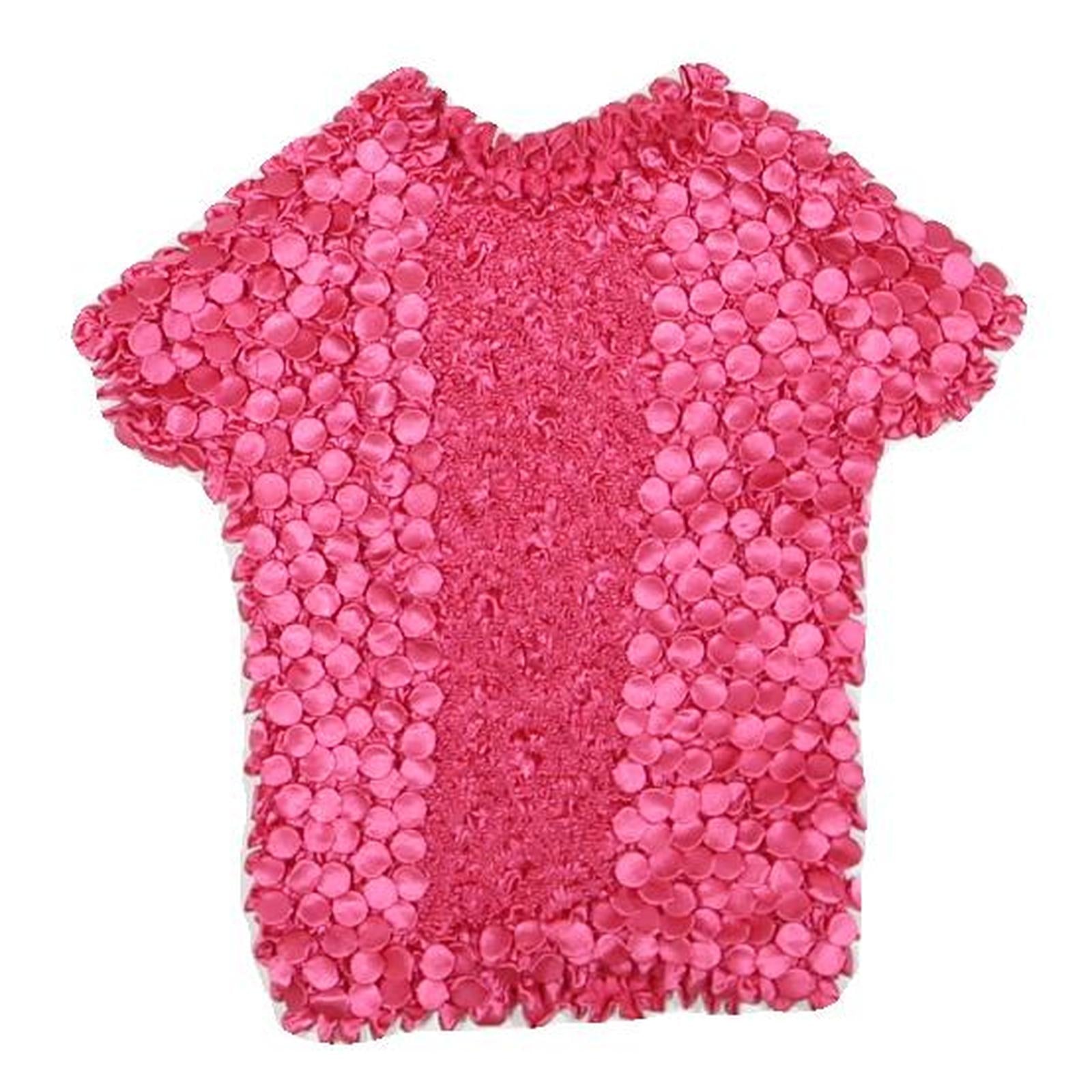 Womens Pink Basic Short Sleeve Round Neck Textured Top S Refurbished - N/A refurbished available on Cerqular