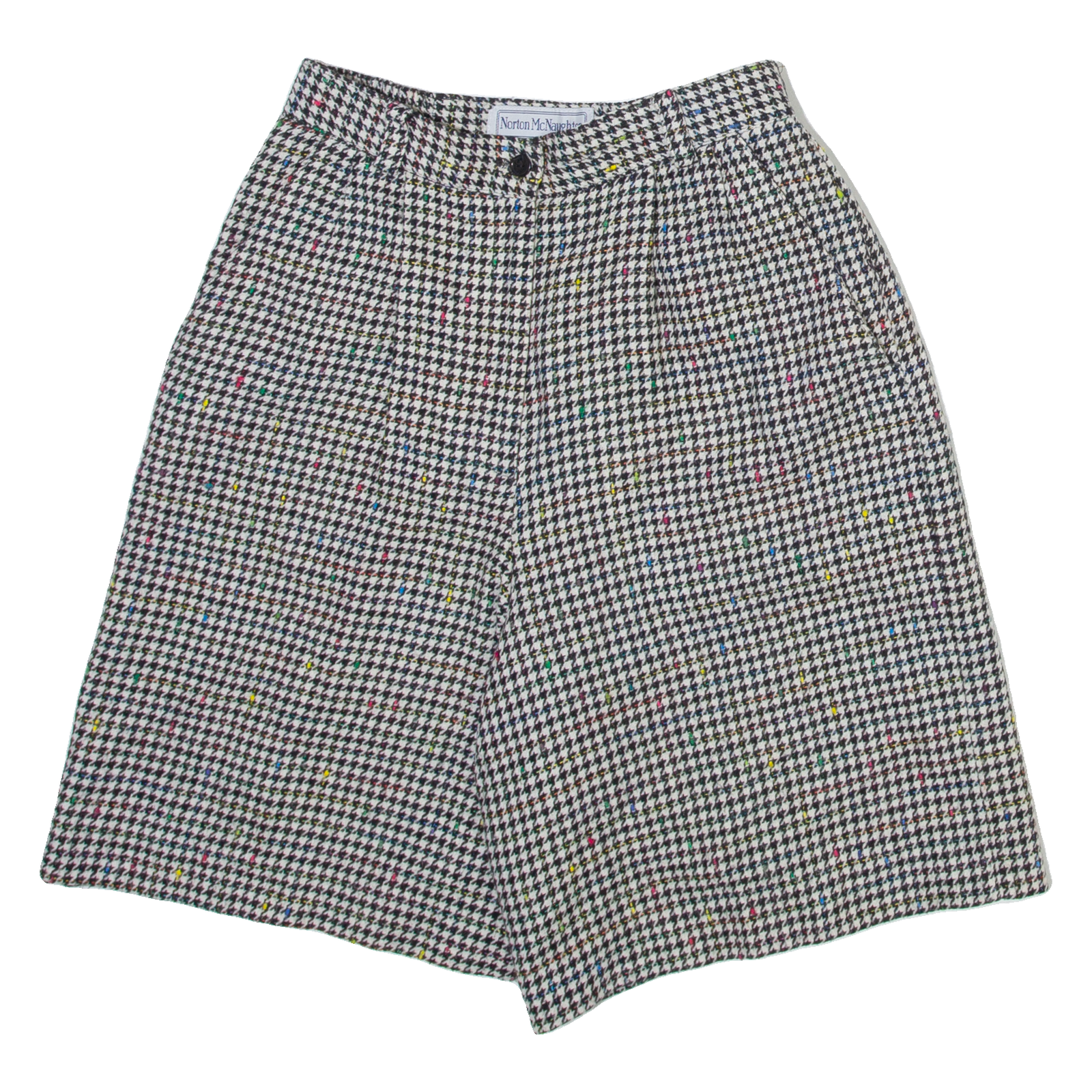 NORTON MCNAUGHTON Womens Casual Shorts White Relaxed Houndstooth XS W25 Refurbished - N/A refurbished available on Cerqular