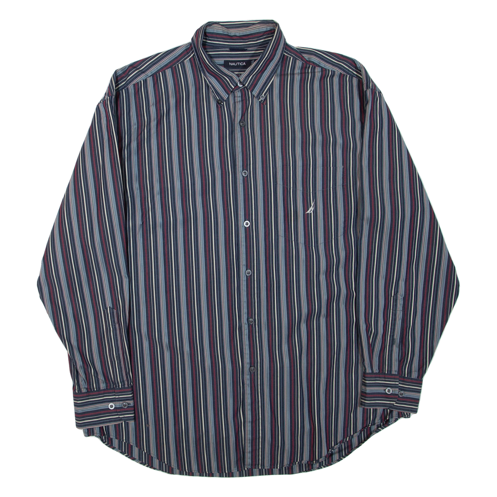 NAUTICA Mens Shirt Blue Striped Long Sleeve XL Refurbished - N/A refurbished available on Cerqular