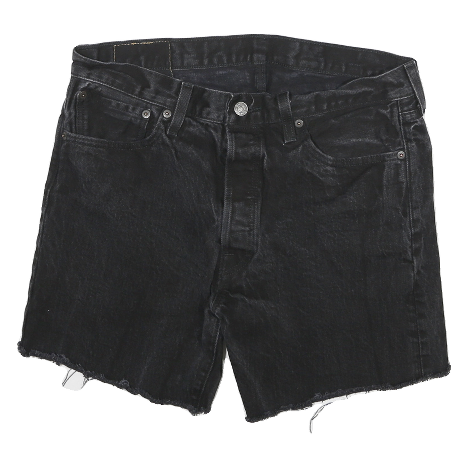 LEVI'S Womens Black Denim Cut-Off Shorts M W30 501 Style Raw Hem Refurbished - N/A refurbished available on Cerqular