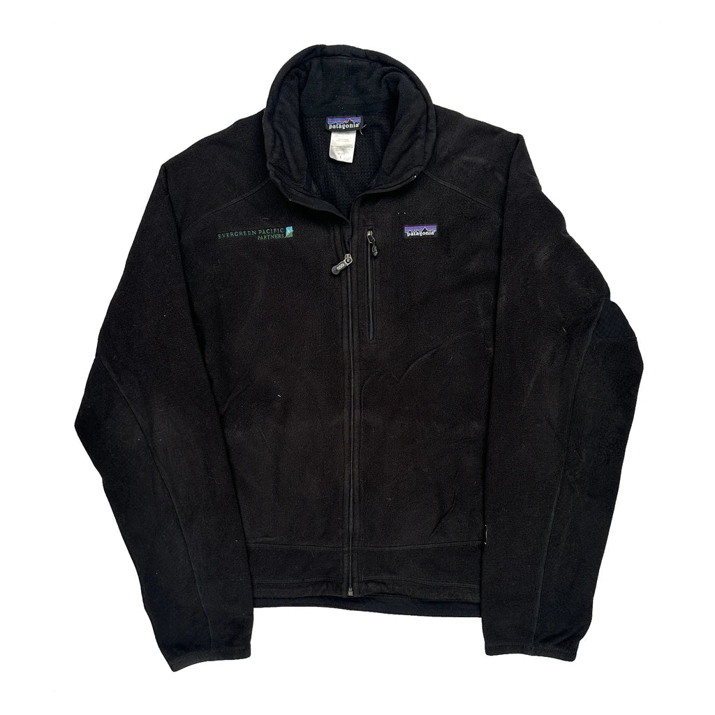 Patagonia Fleece Jacket - Large Black Polyester Refurbished - Thrifted (note: this is a term often used to describe second- refurbished available on Cerqular