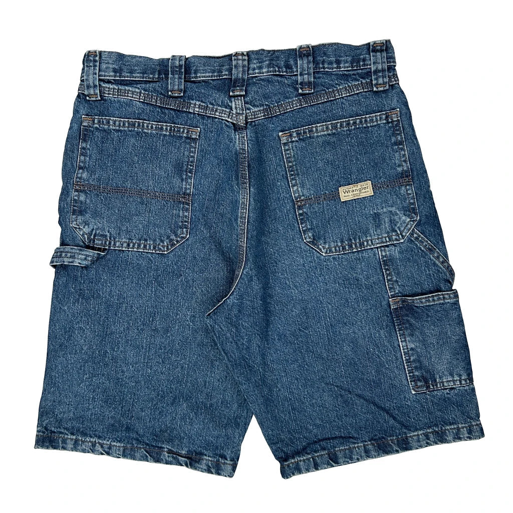 Wrangler Carpenter Shorts - 34W 10L Blue Cotton Refurbished - Thrifted (note: this is a term often used to describe second- refurbished available on Cerqular