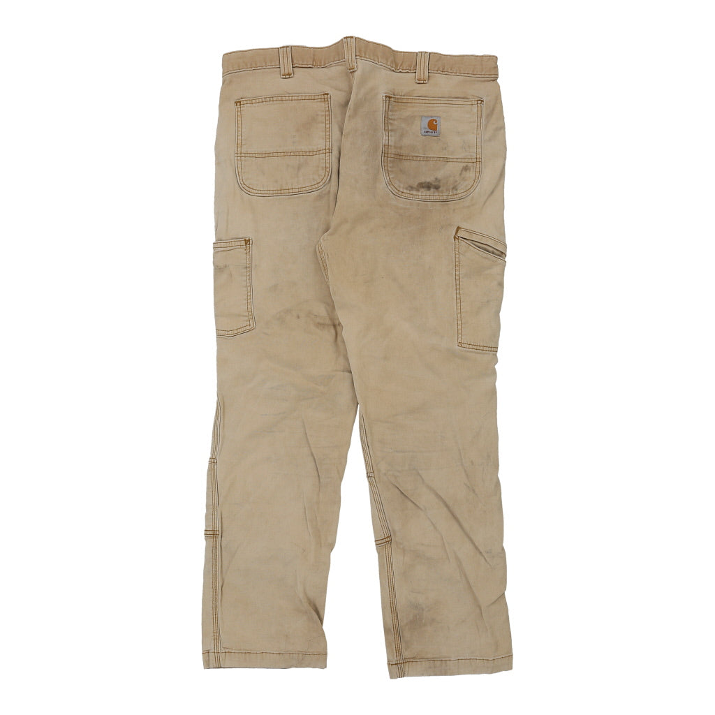 Carhartt Double Knee Carpenter Trousers - 38W UK 18 Beige Cotton Refurbished - Thrifted (note: this is a term often used to describe second- refurbished available on Cerqular