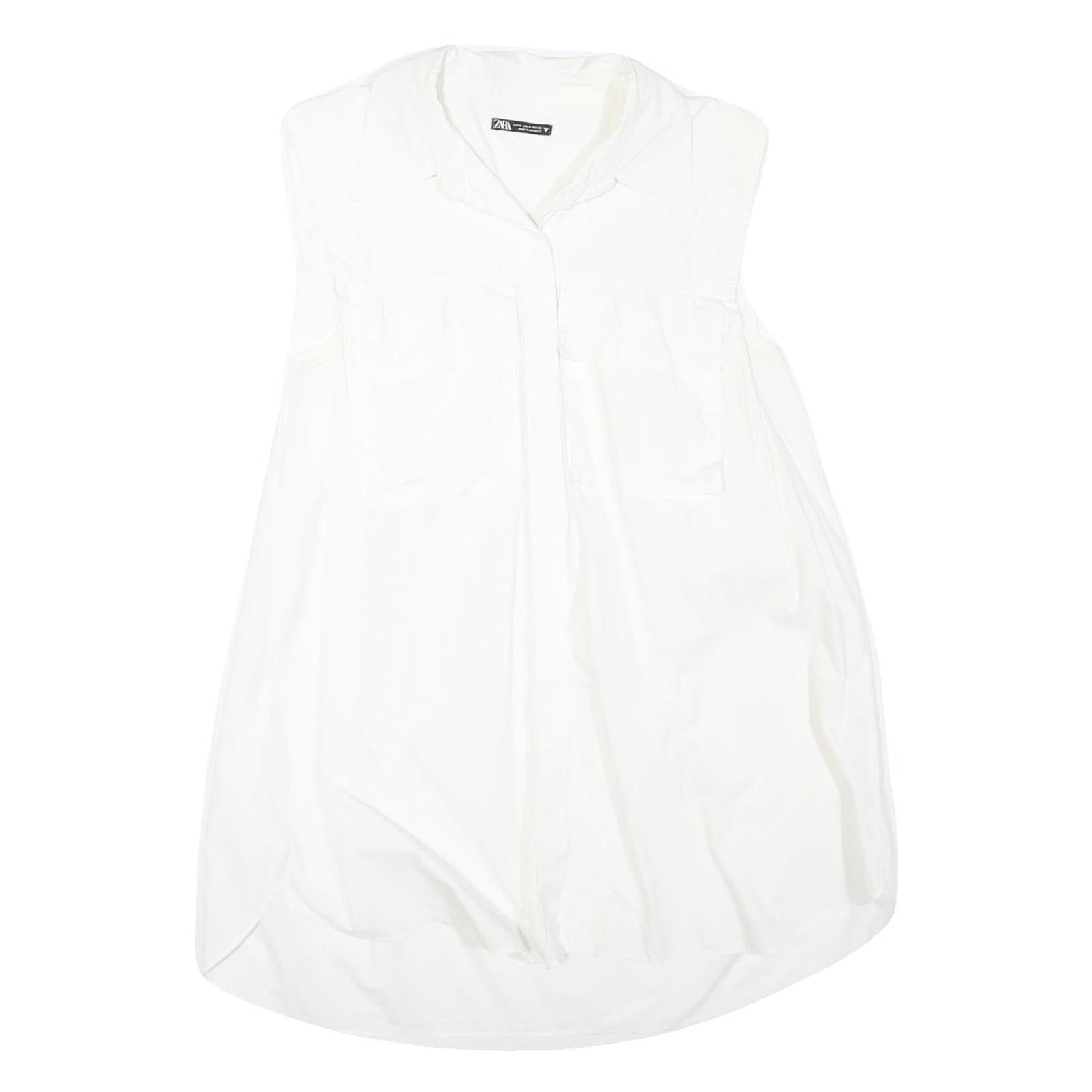 Buy ZARA Womens White Sleeveless Shirt Collared Top M Lightweight Casual Refurbished - $15.59 ZARA Womens White Sleeveless Shirt Collared Top M Lightweight Casual Refurbished - N/A refurbished available on Cerqular