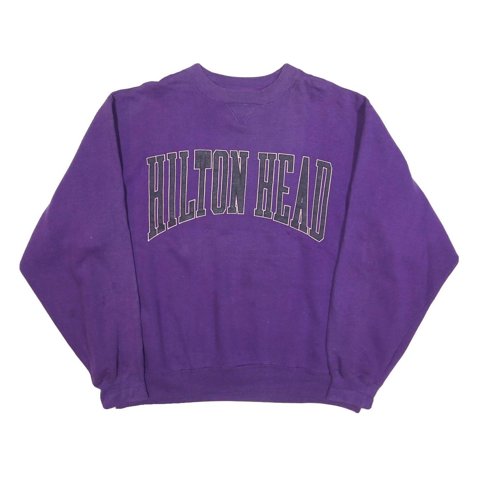 GALT SAND Mens Purple Hilton Head Crew Neck L Cotton Blend Sweatshirt Refurbished - N/A refurbished available on Cerqular