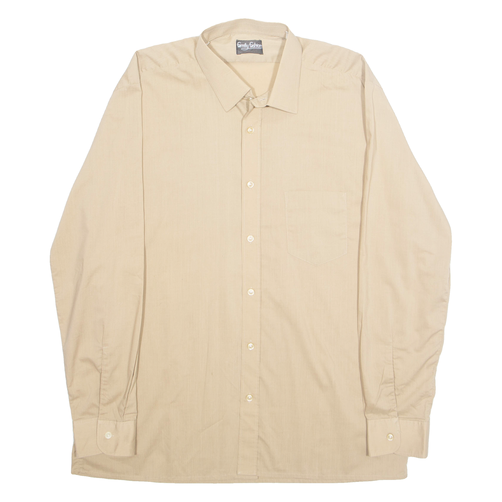 FAMILY FASHION Womens Shirt Beige Collared Long Sleeve XL Refurbished - N/A refurbished available on Cerqular