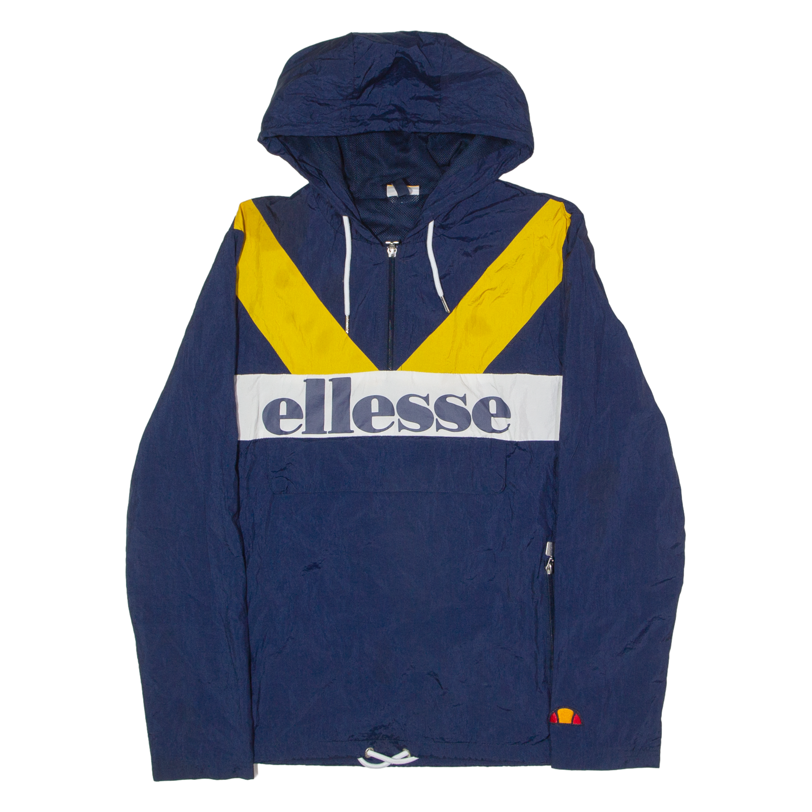 ELLESSE Womens Pullover Jacket Blue Nylon Hooded Chevron UK 10 Refurbished - N/A refurbished available on Cerqular