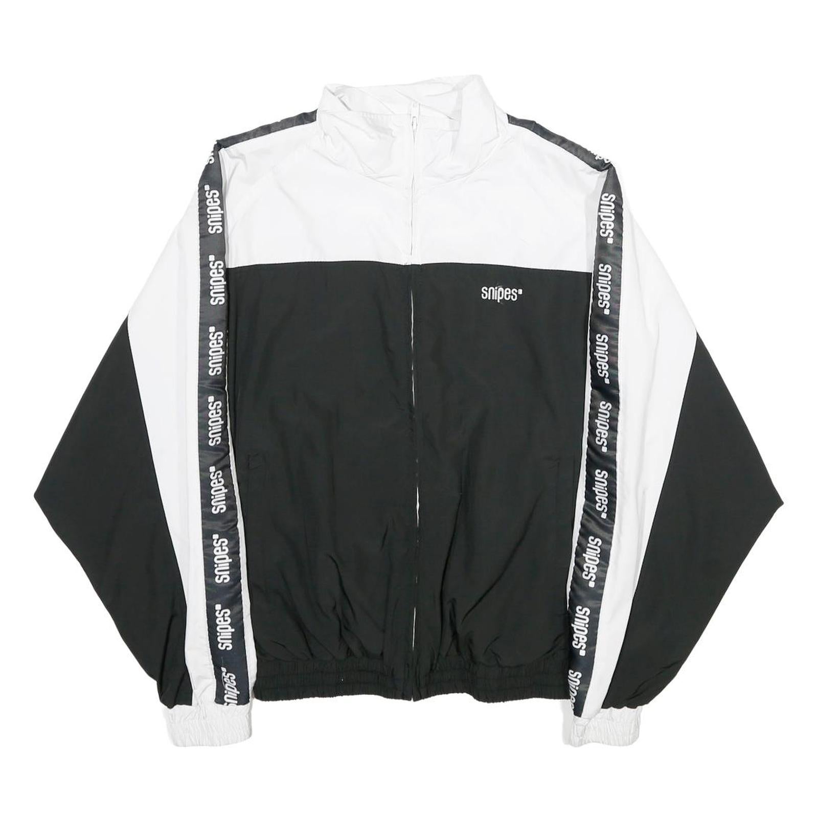 SNIPES Womens Black & White Zip Jacket XS Polyester Track Team Logo Casual Refurbished - N/A refurbished available on Cerqular