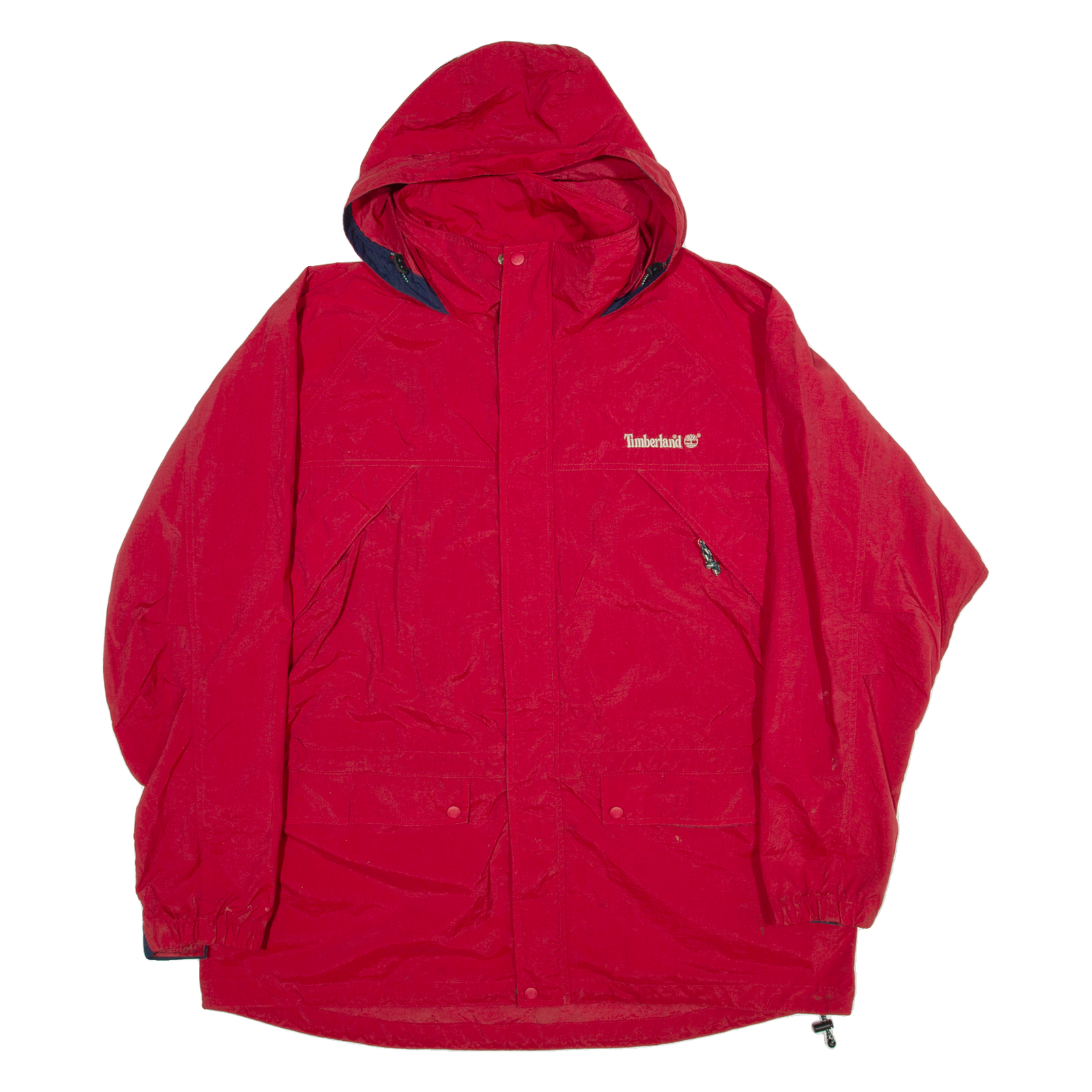 TIMBERLAND Mens Jacket Red Nylon Hooded XL Refurbished - N/A refurbished available on Cerqular