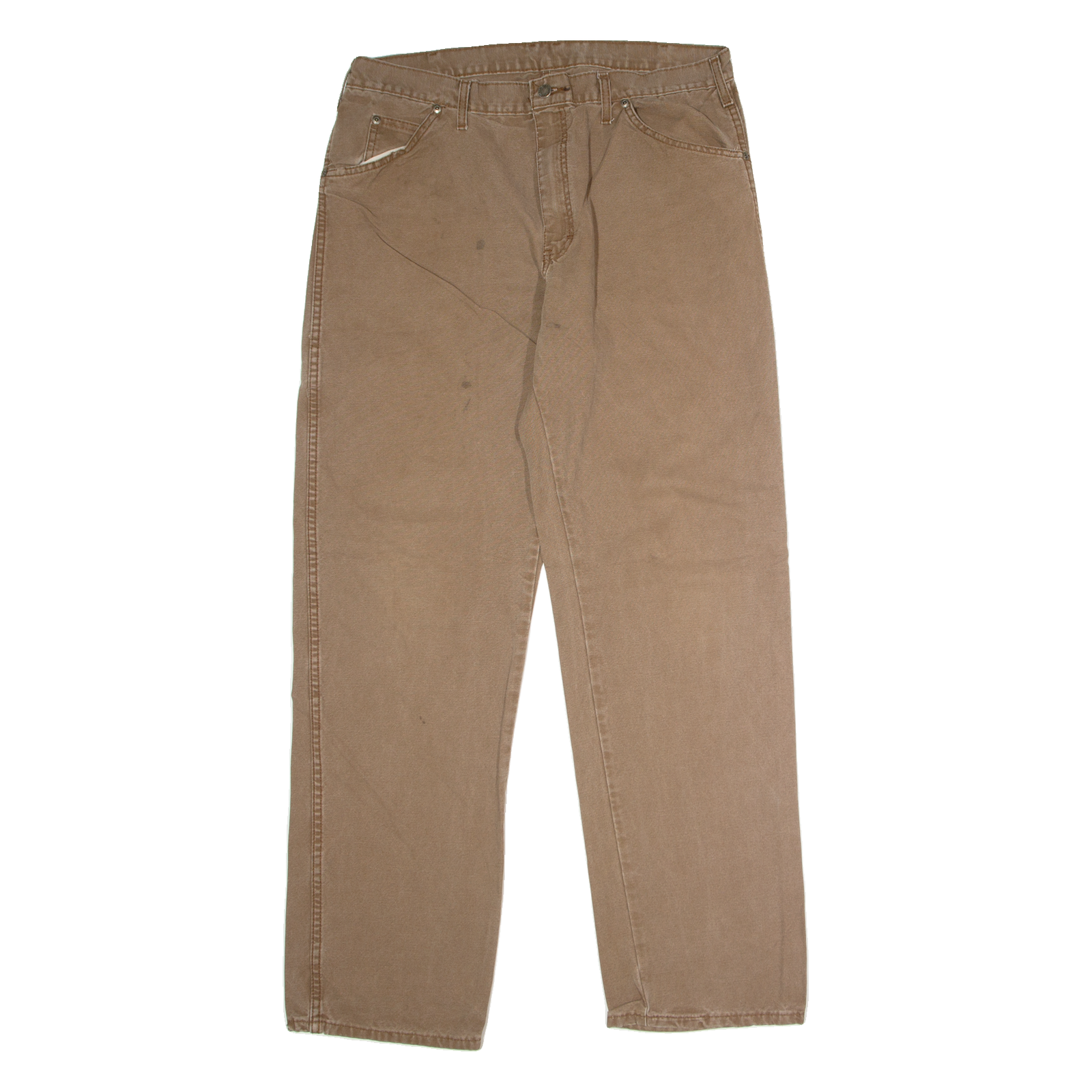 DICKIES Workwear Mens Canvas Trousers Brown Regular Straight W36 L32 Refurbished - N/A refurbished available on Cerqular