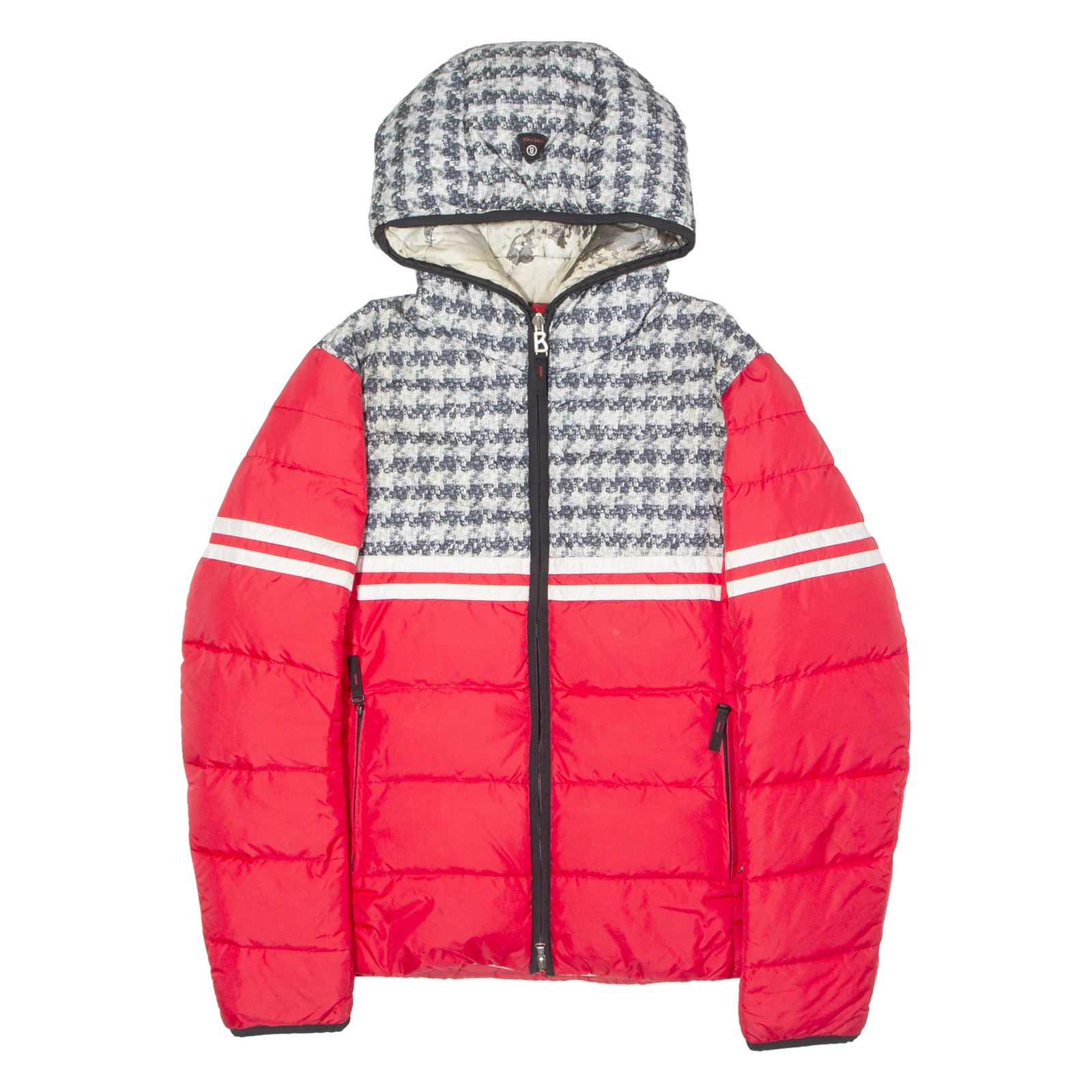 BOGNER Fire+Ice Womens Puffer Jacket Red Hooded Colourblock UK 14 Refurbished - N/A refurbished available on Cerqular