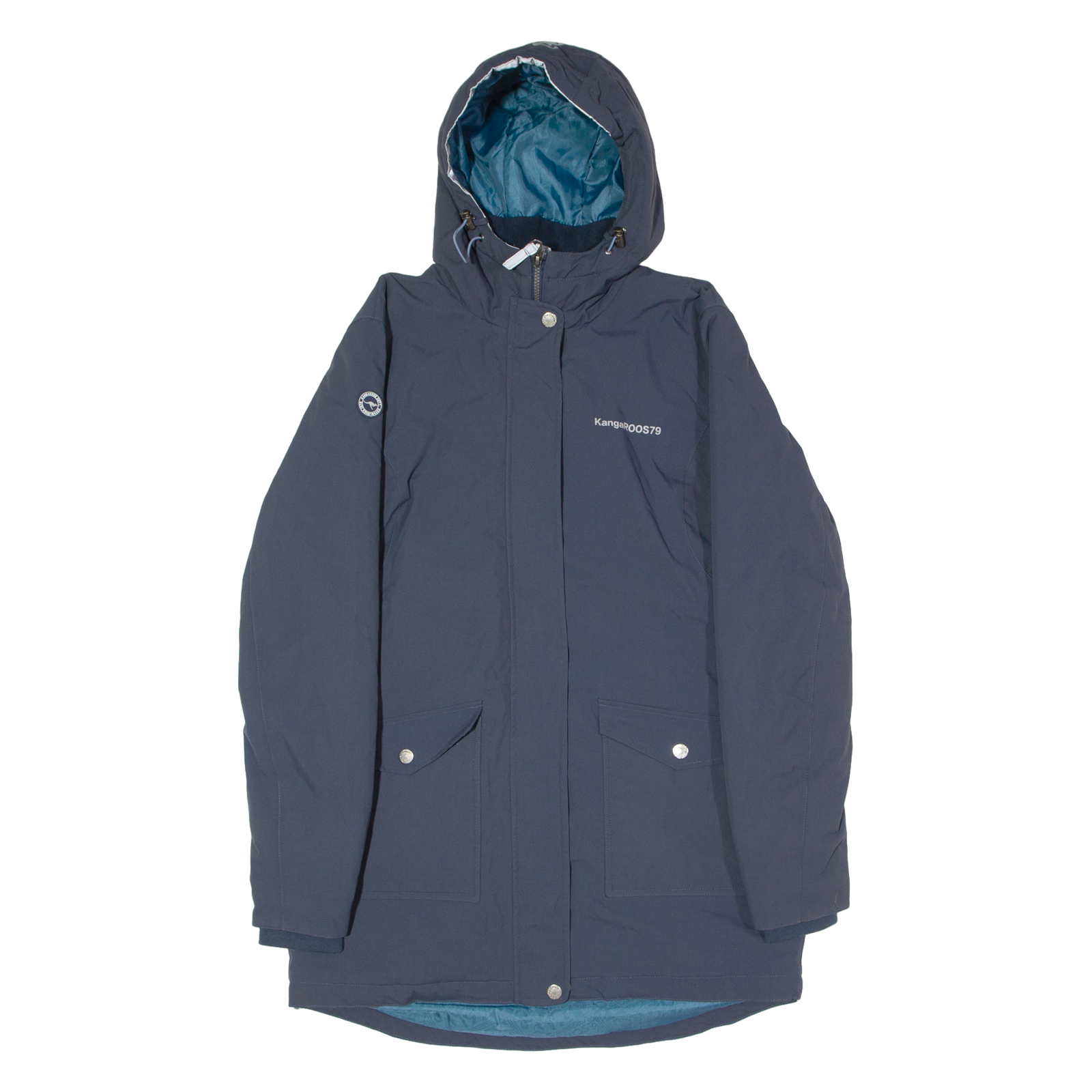 KANGAROOS Womens Parka Coat Blue Hooded UK 14 Refurbished - N/A refurbished available on Cerqular